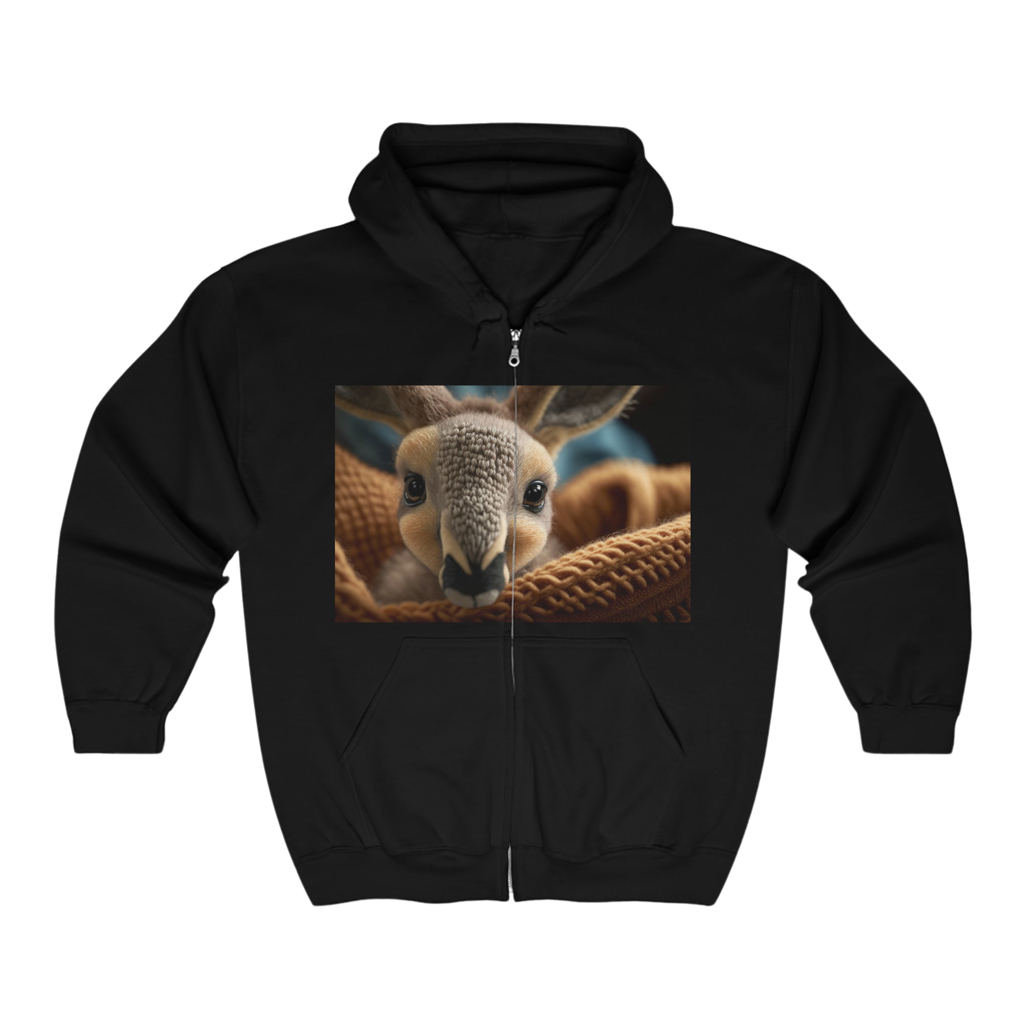 Unisex Heavy Blend™ Full Zip Hooded Sweatshirt - Baby Animals - Kangaroo