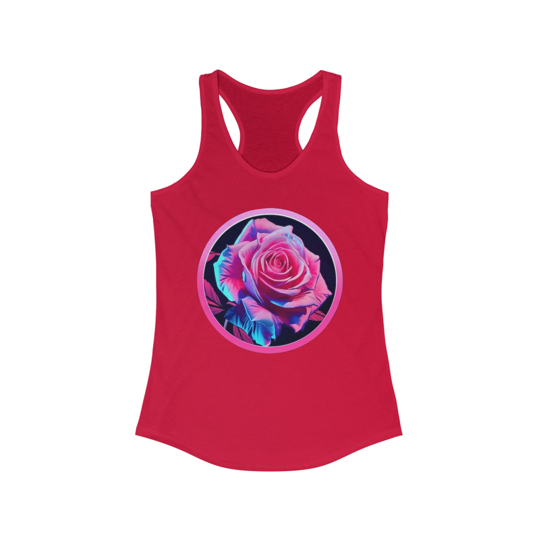 Women's Ideal Racerback Tank - Flowers - Rose