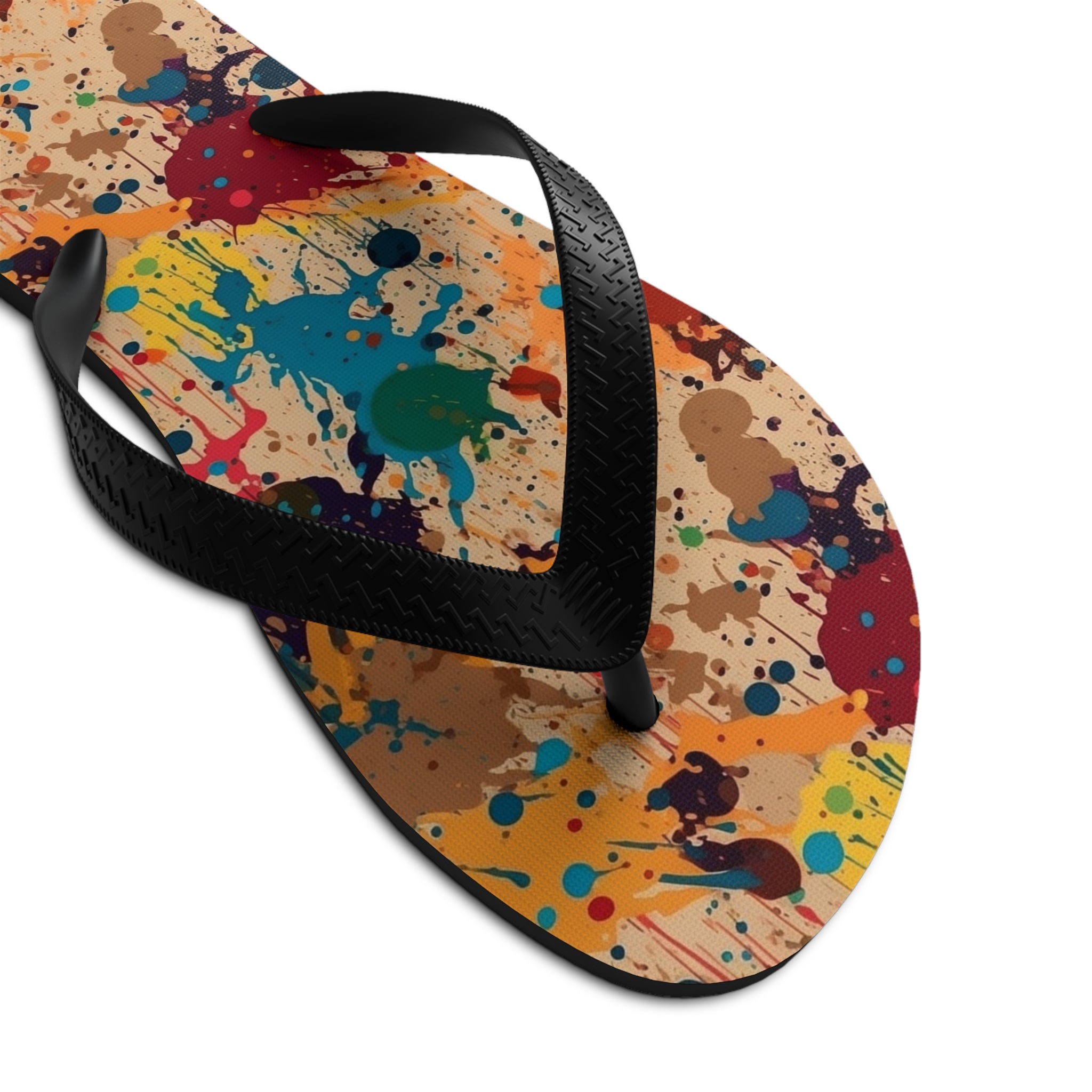 Unisex Flip-Flops (AOP) - Seamless Color Splatter Designs 01