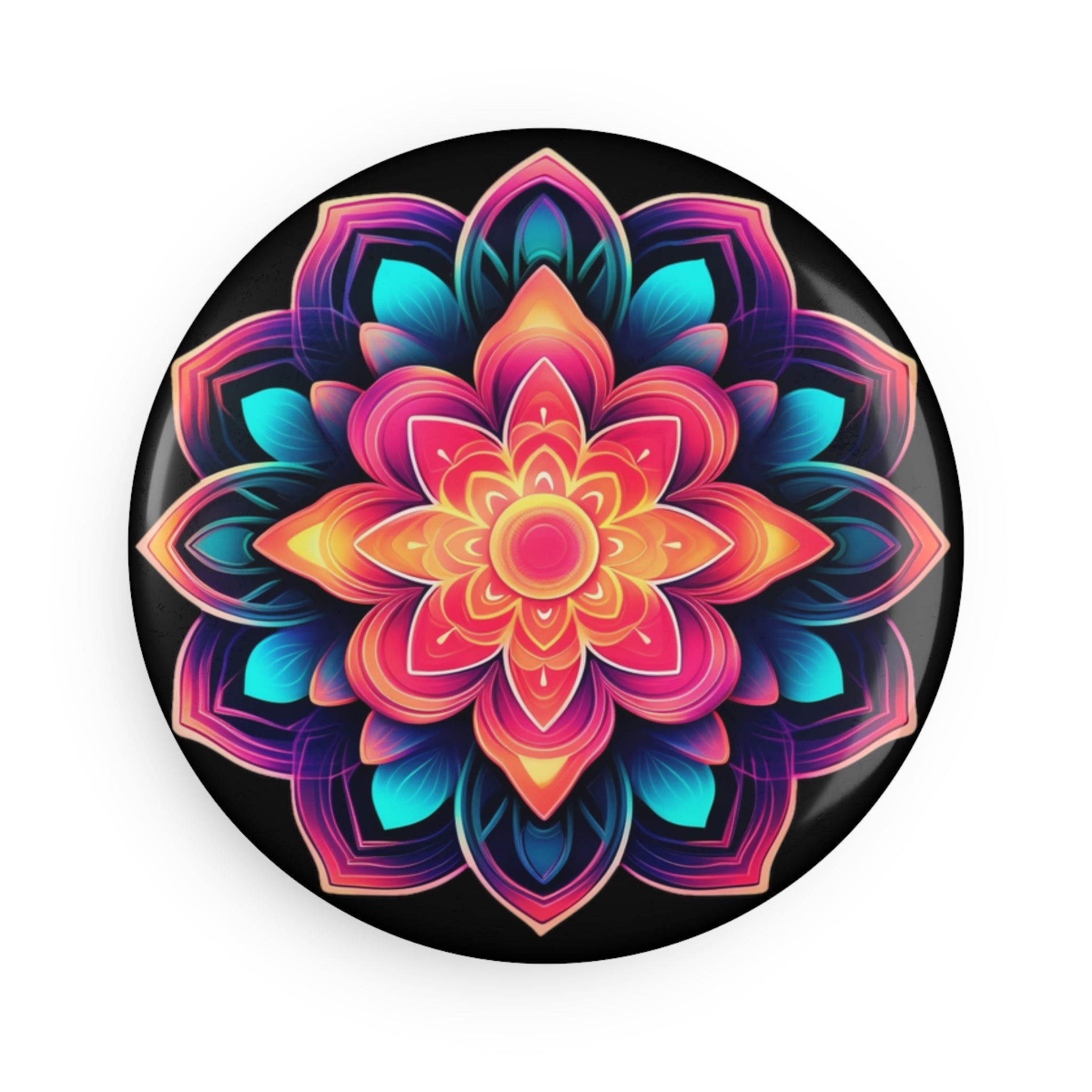 Button Magnet, Round (1 & 10 pcs) - Mandalas 23