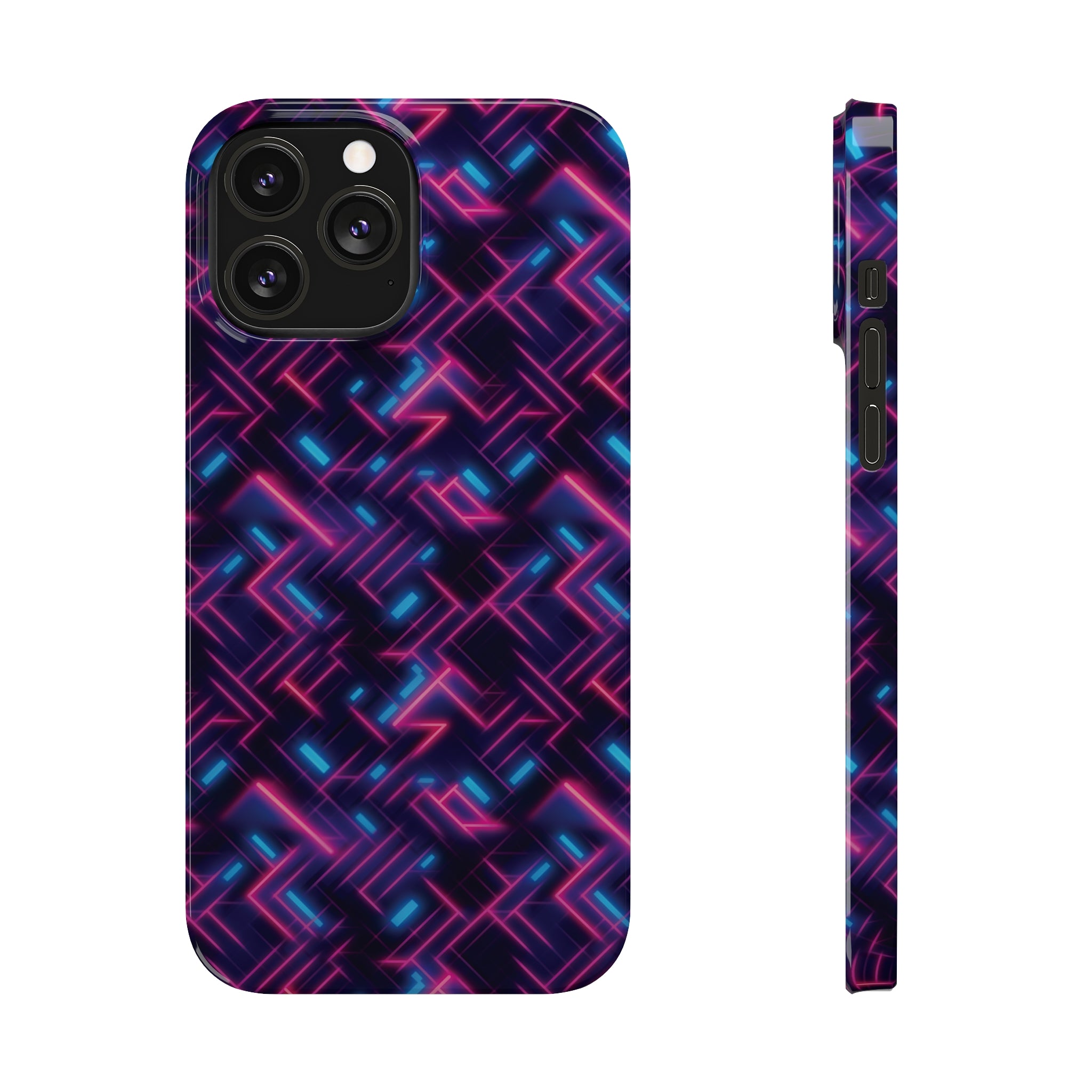 Slim Phone Cases (AOP) - Seamless Synthwave Designs 02