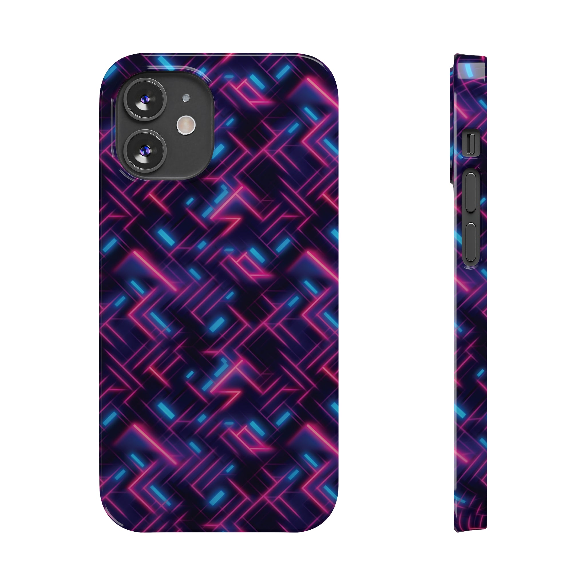 Slim Phone Cases (AOP) - Seamless Synthwave Designs 02