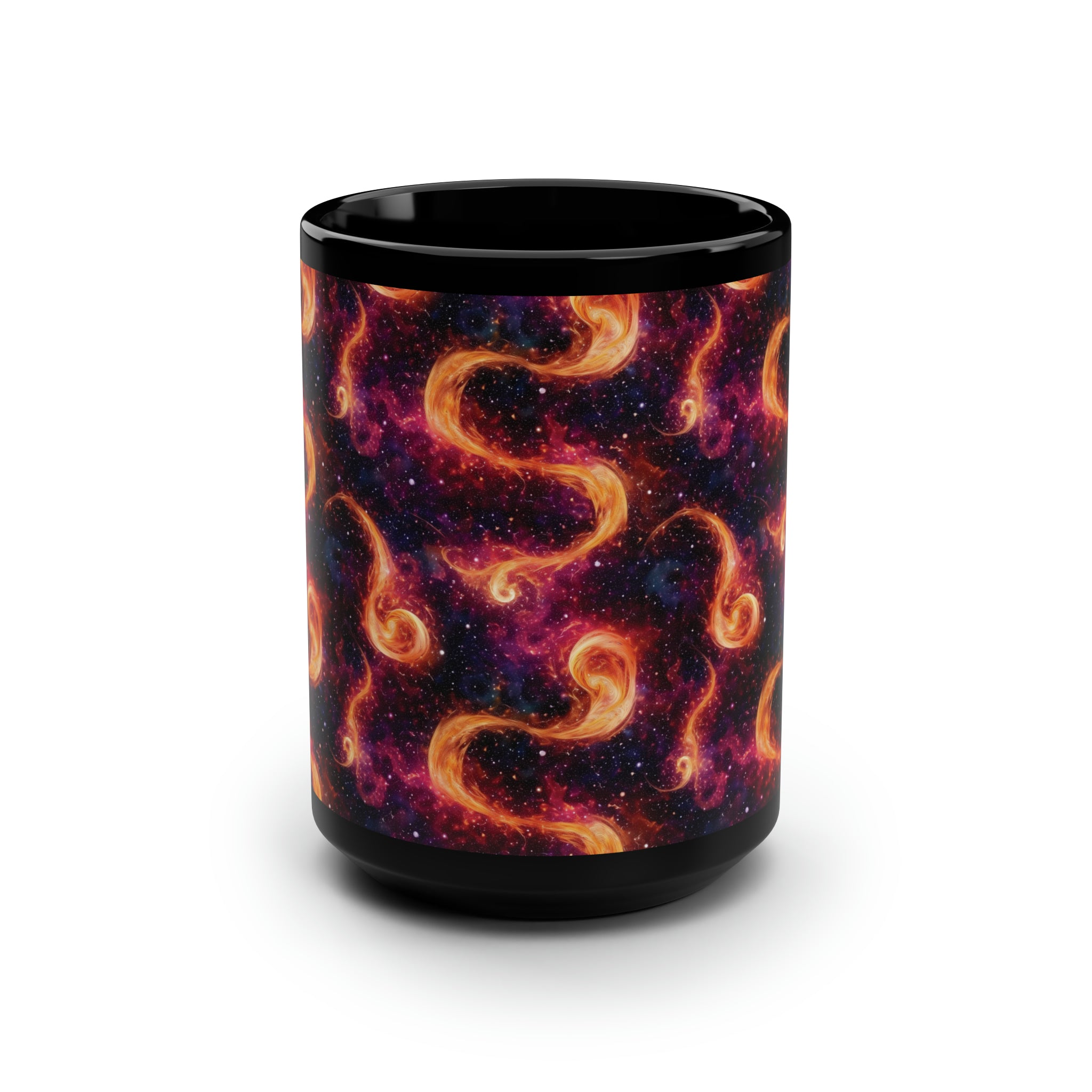 Black Mug, 15oz (AOP) - Fantasy Galaxies 03