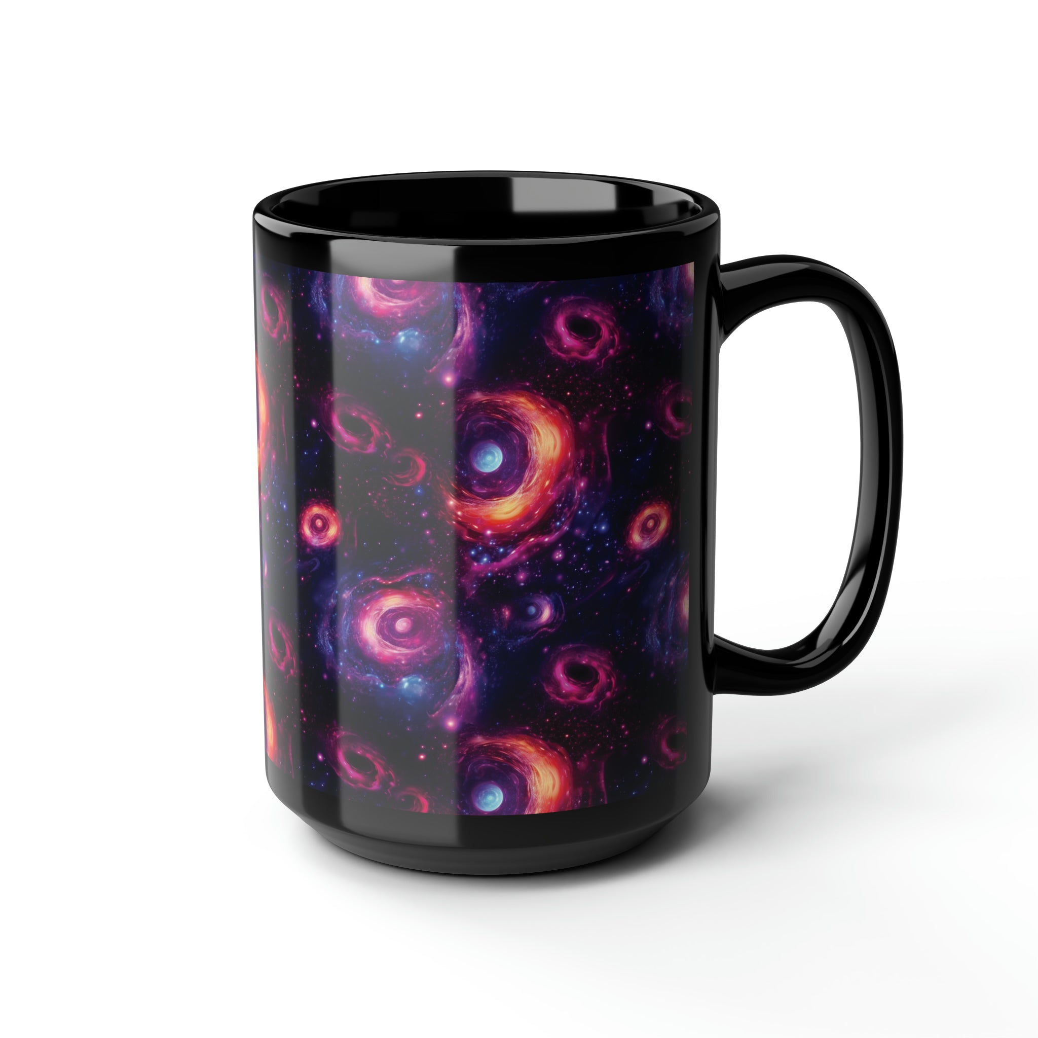 Black Mug, 15oz (AOP) - Fantasy Galaxies 05