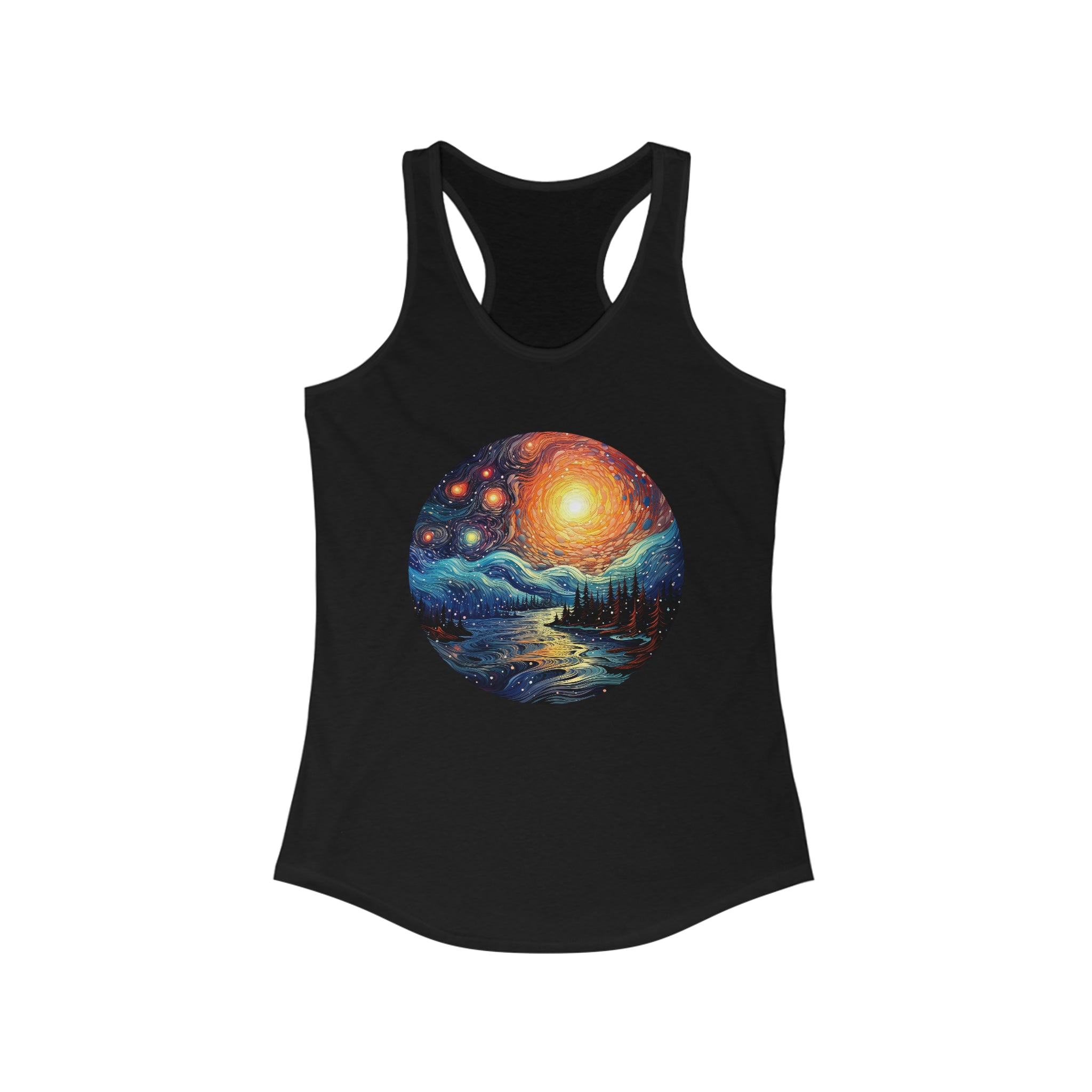 Women's Ideal Racerback Tank - Pointillism Designs 16