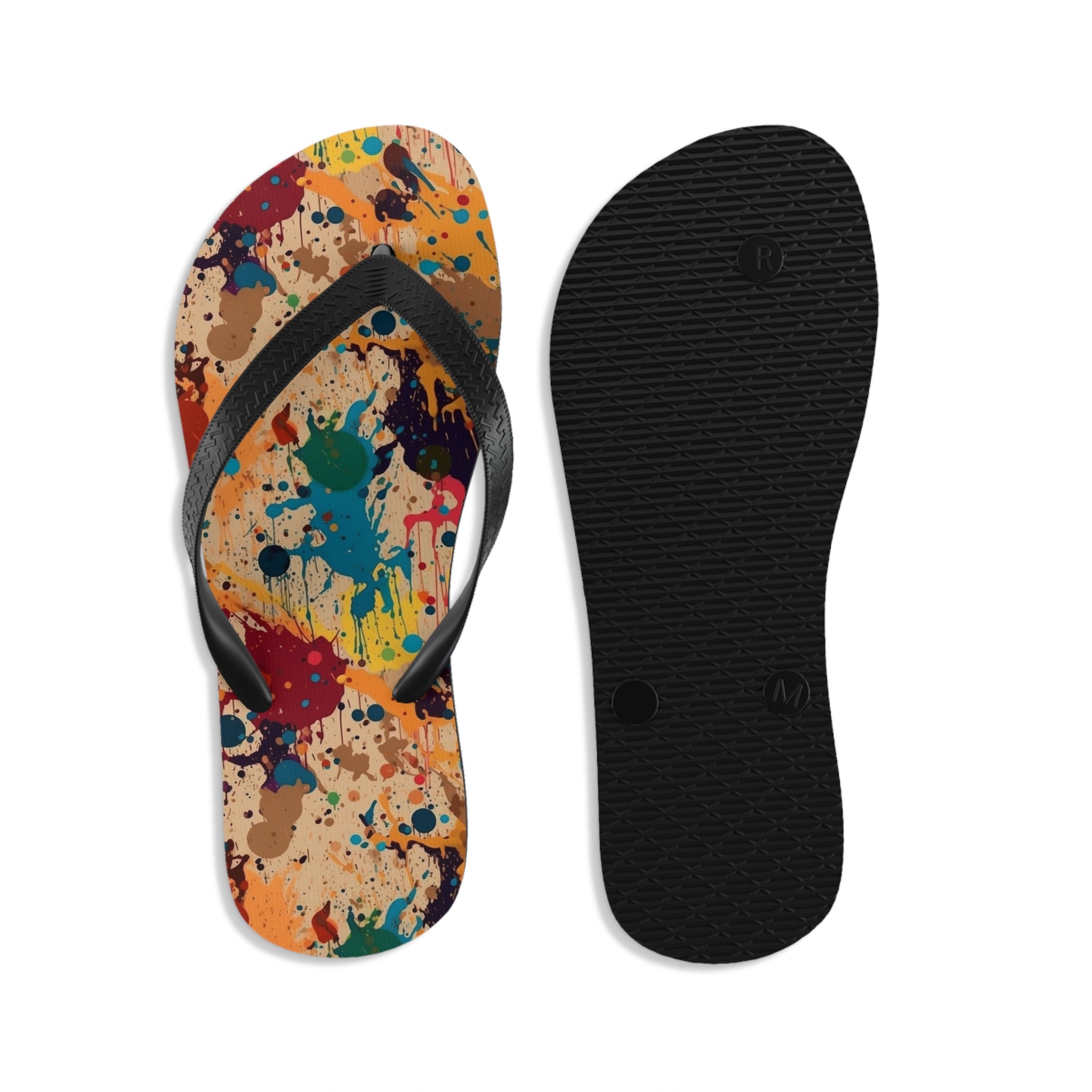 Unisex Flip-Flops (AOP) - Seamless Color Splatter Designs 01