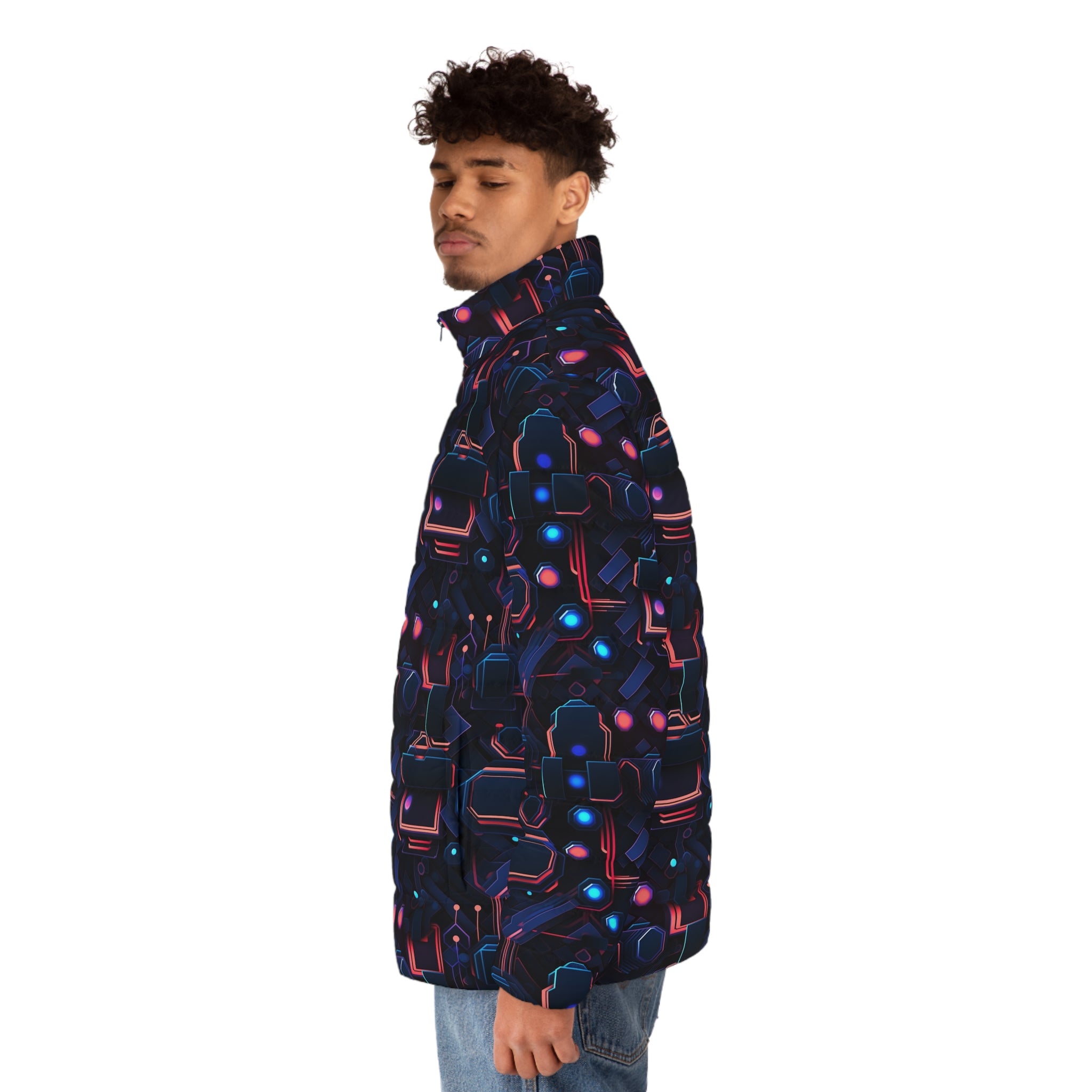 Men's Puffer Jacket (AOP) - Abstract Designs 04