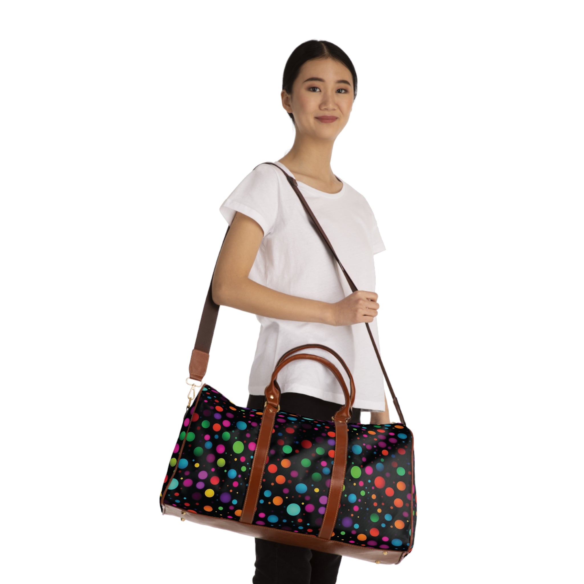 Waterproof Travel Bag (AOP) - Polka Dots Design 07