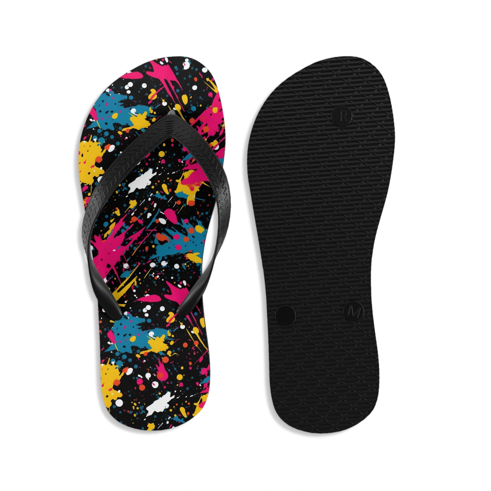 Unisex Flip-Flops (AOP) - Seamless Color Splatter Designs 10