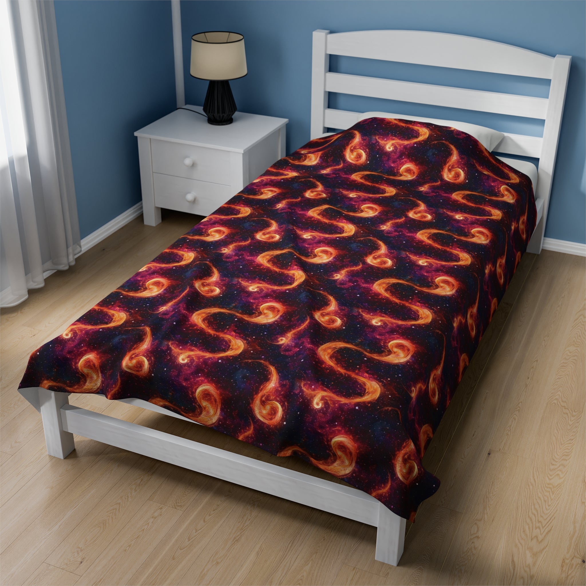 Velveteen Plush Blanket (AOP) - Fantasy Galaxies 03