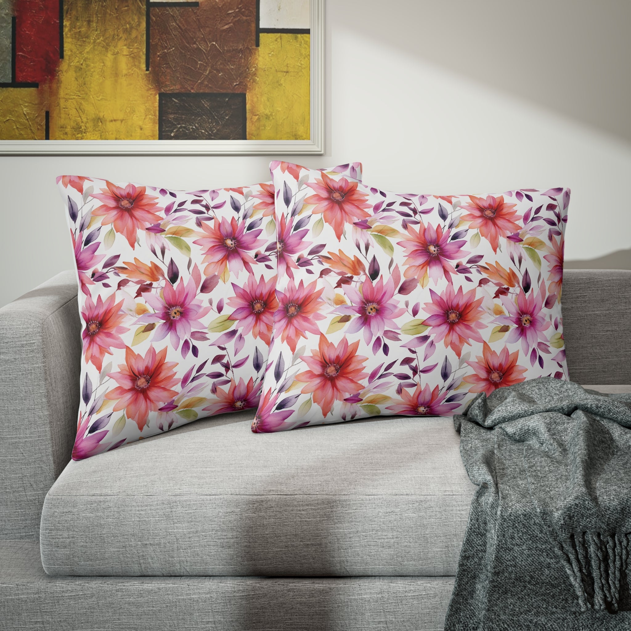 Pillow Sham (AOP) - Seamless Watercolor Designs 01