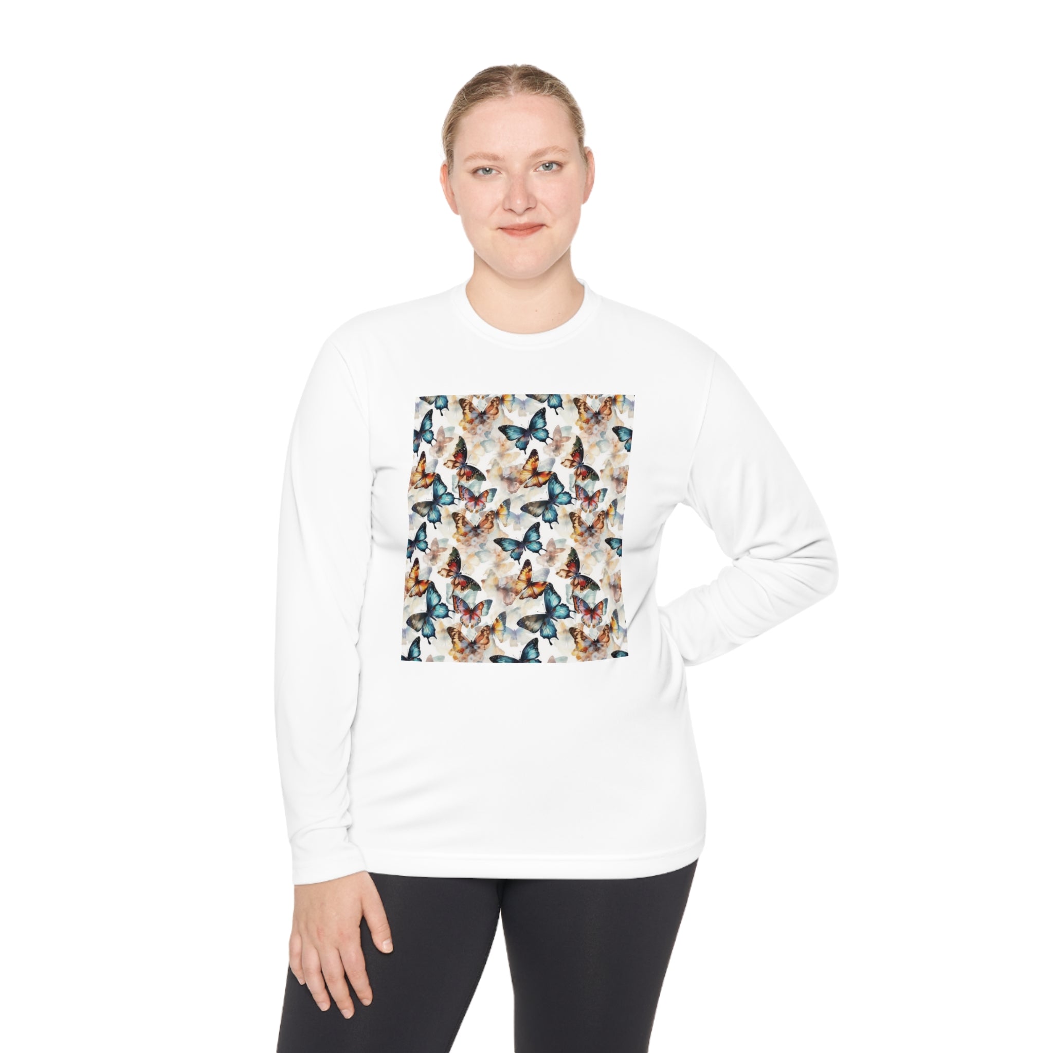 Unisex Lightweight Long Sleeve Tee (AOP) - Abstract Designs 08