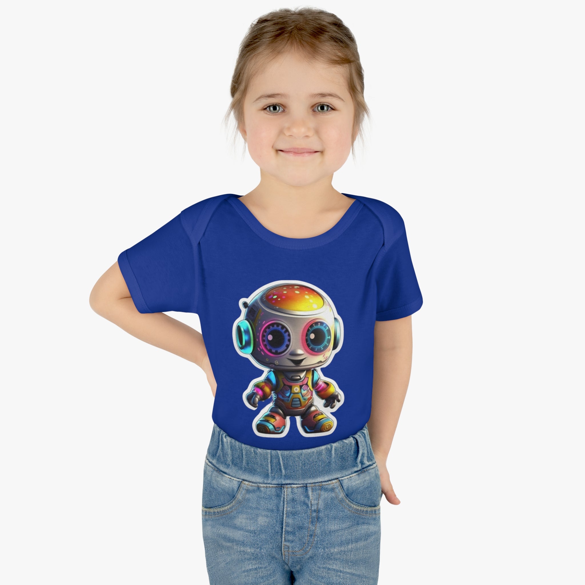 Infant Baby Rib Bodysuit - Circuit, Robot Pop Art 08