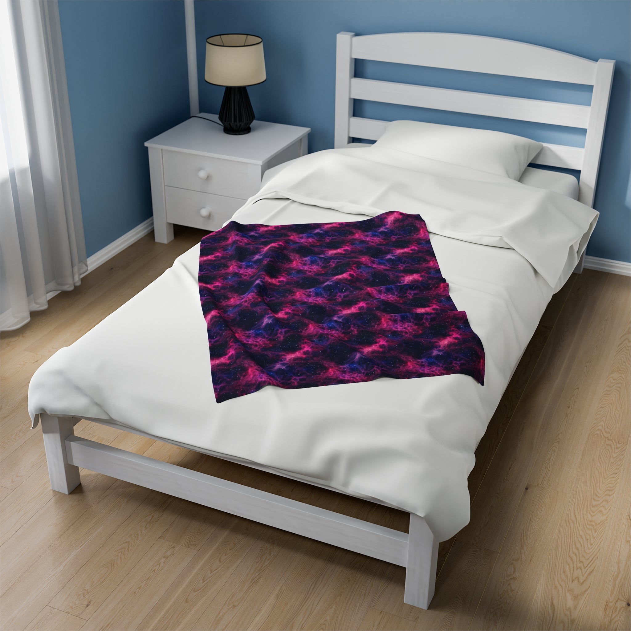 Velveteen Plush Blanket (AOP) - Fantasy Galaxies 02