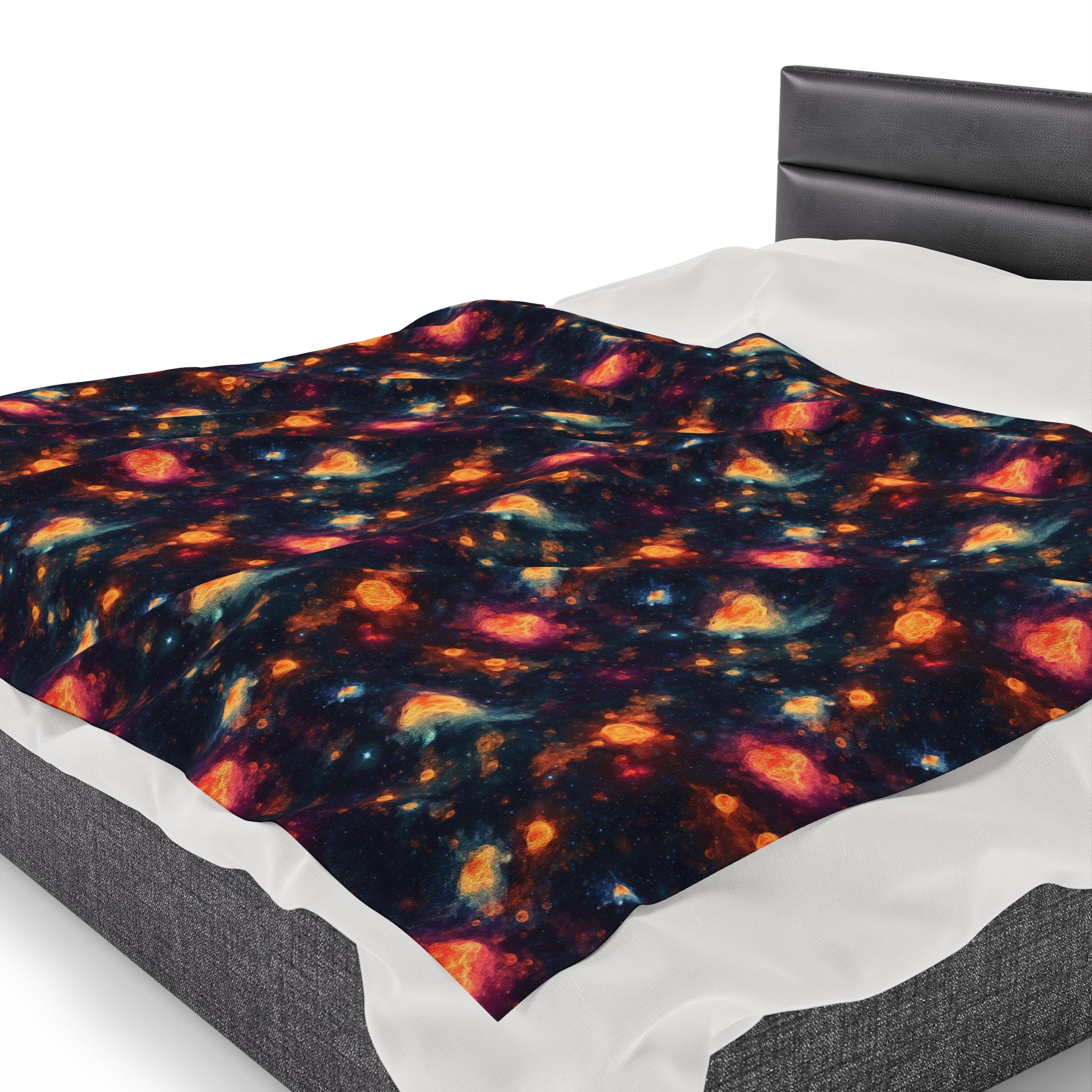 Velveteen Plush Blanket (AOP) - Fantasy Galaxies 07