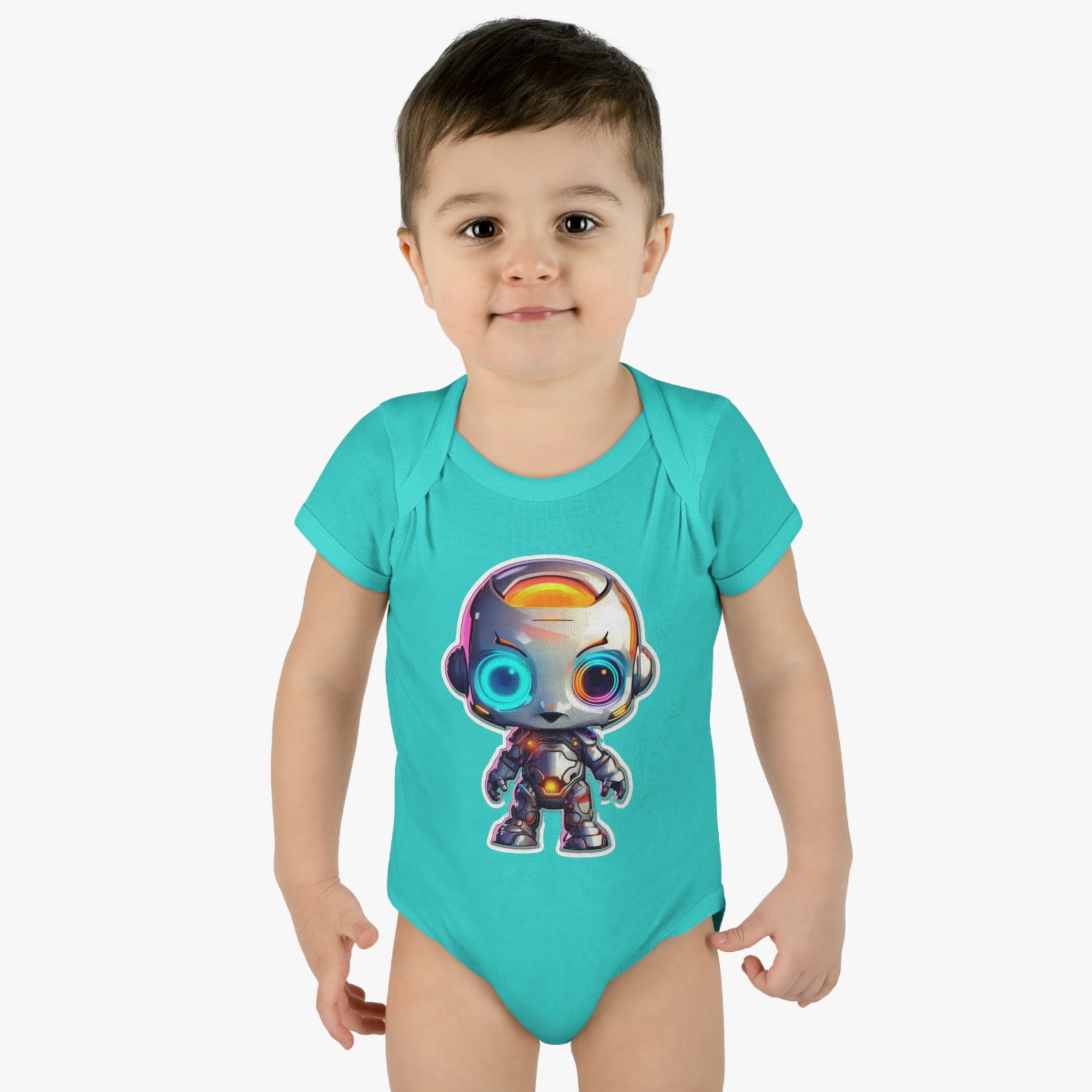 Infant Baby Rib Bodysuit - Bumble, Robot Pop Art 04