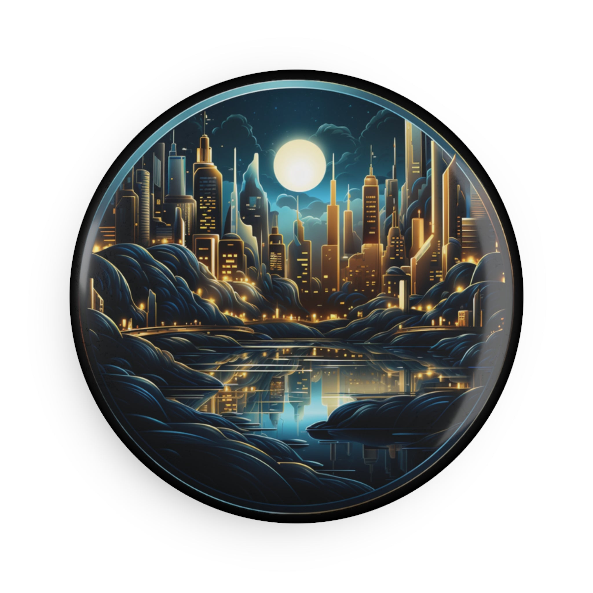 Button Magnet, Round (1 & 10 pcs) - Isometric City Designs 36
