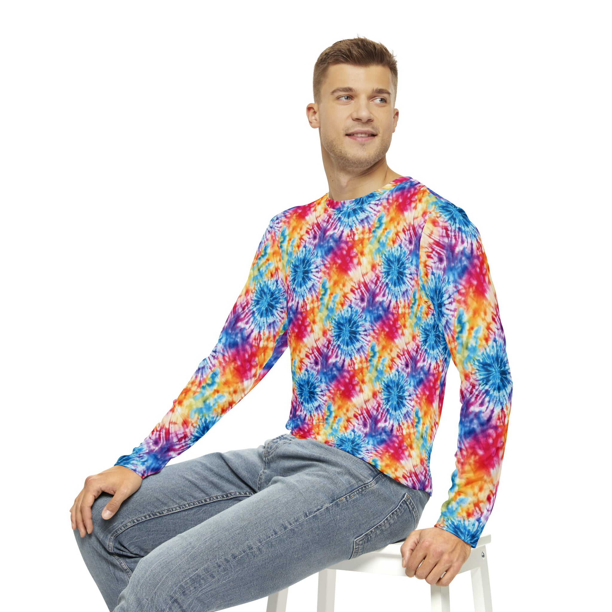 Men's Long Sleeve Shirt (AOP) - Tie Dye Designs 05