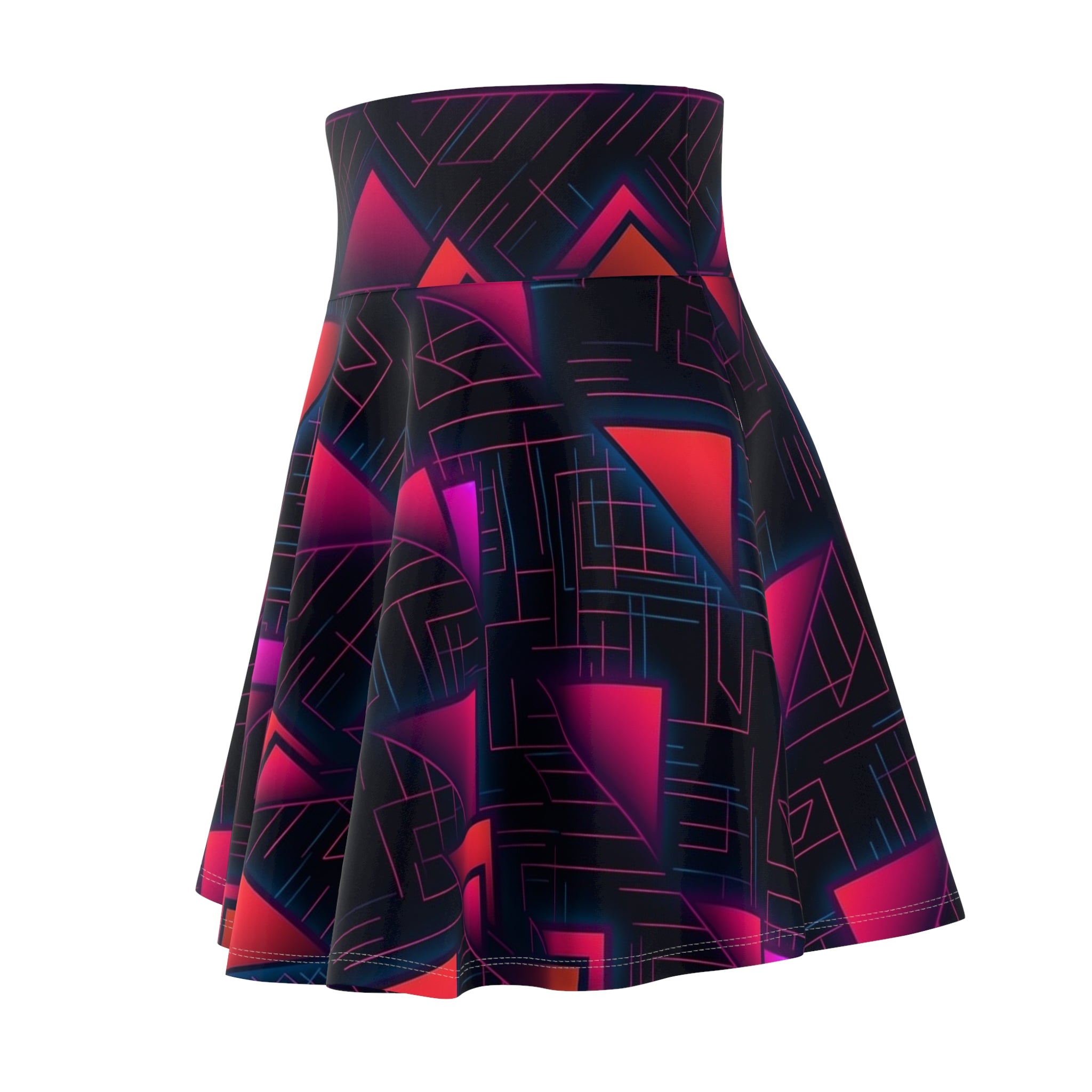 Women's Skater Skirt (AOP) - Seamless Synthwave Designs