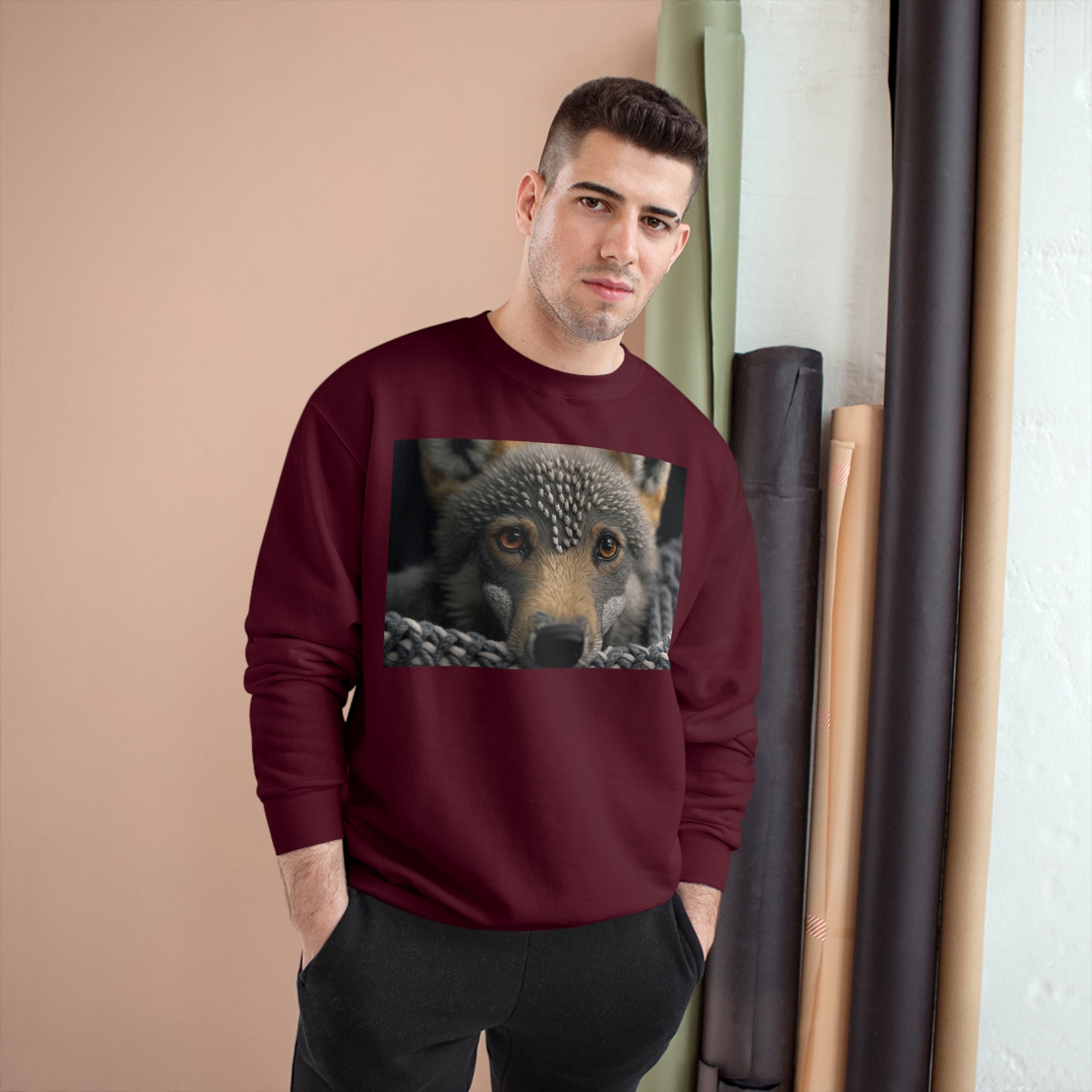 Champion Sweatshirt - Knit Animals, Wolf Pup