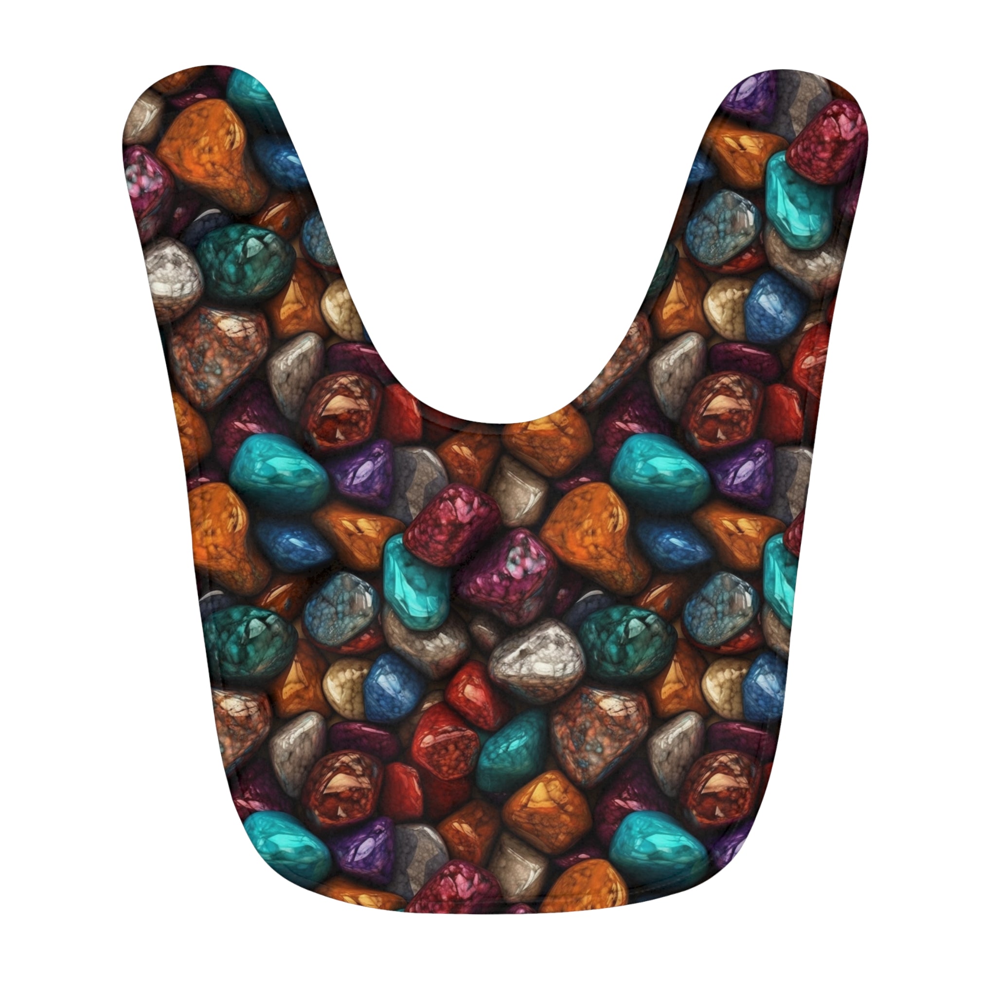 Fleece Baby Bib (AOP) - Seamless Rocks Design 06