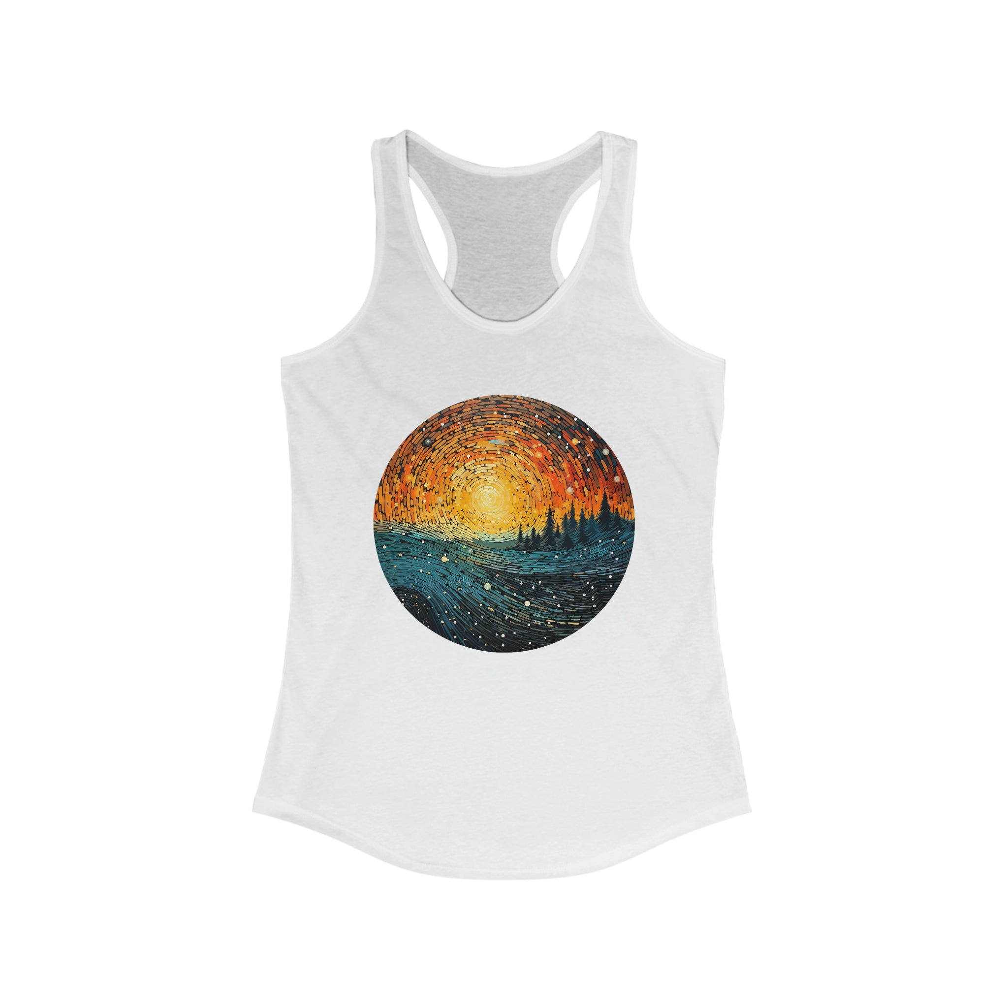 Women's Ideal Racerback Tank - Pointillism Designs 04