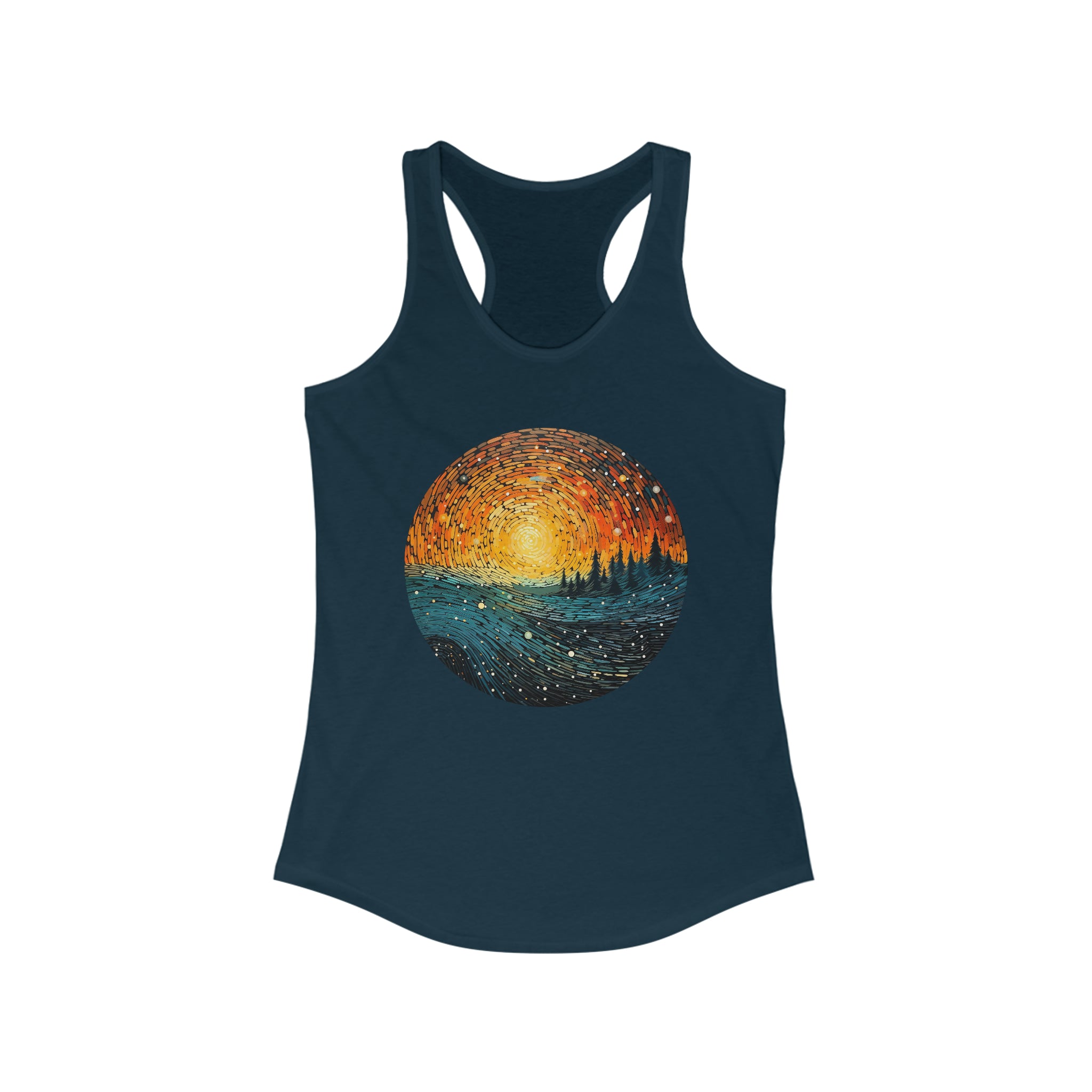 Women's Ideal Racerback Tank - Pointillism Designs 04