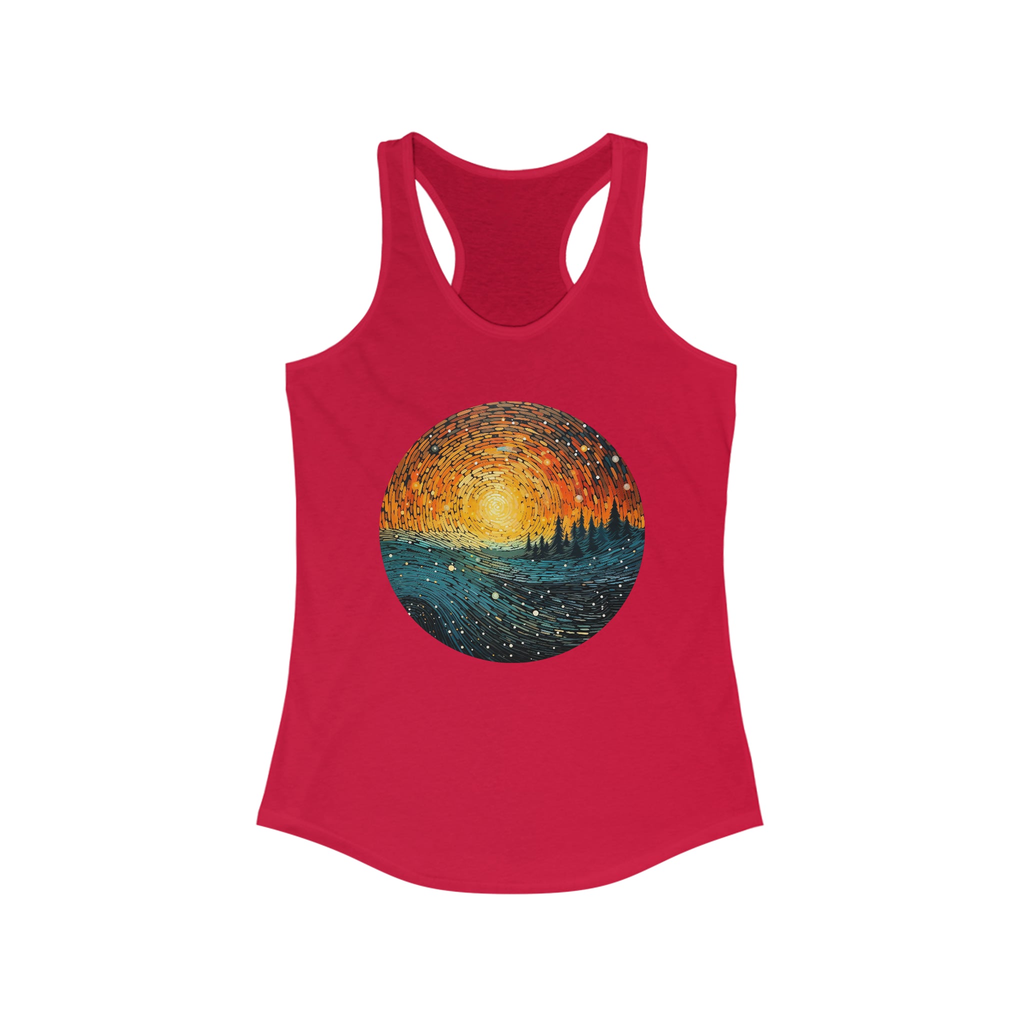 Women's Ideal Racerback Tank - Pointillism Designs 04