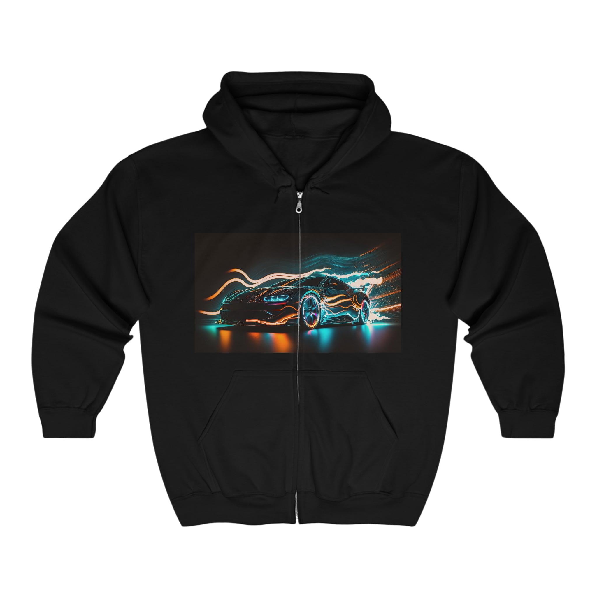 Unisex Heavy Blend™ Full Zip Hooded Sweatshirt - Neon Car 15