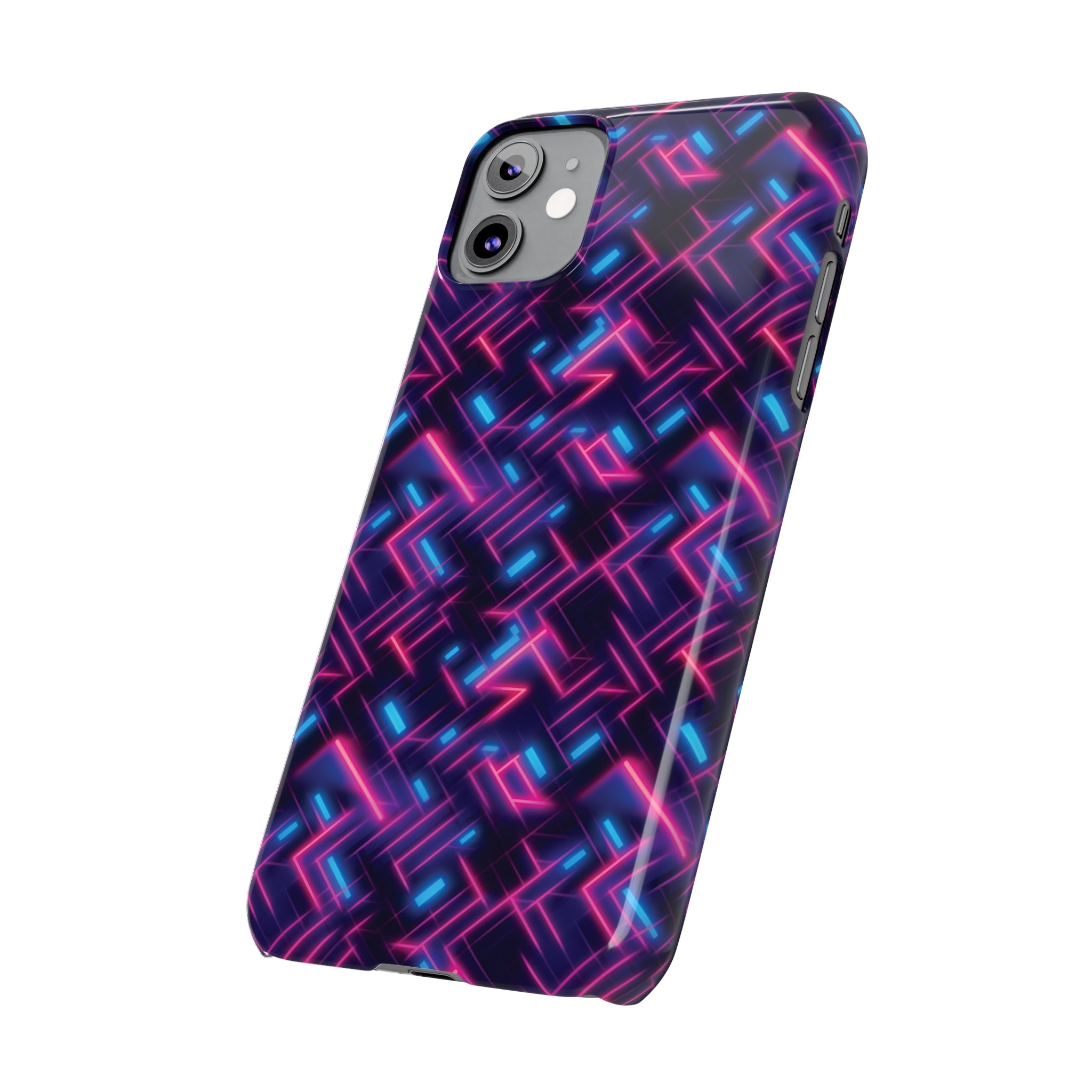 Slim Phone Cases (AOP) - Seamless Synthwave Designs 02