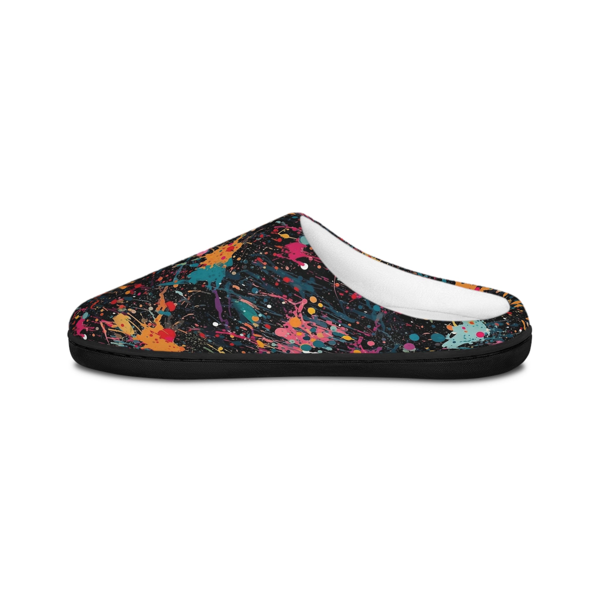 Men's Indoor Slippers (AOP) - Seamless Color Splatter Design 03