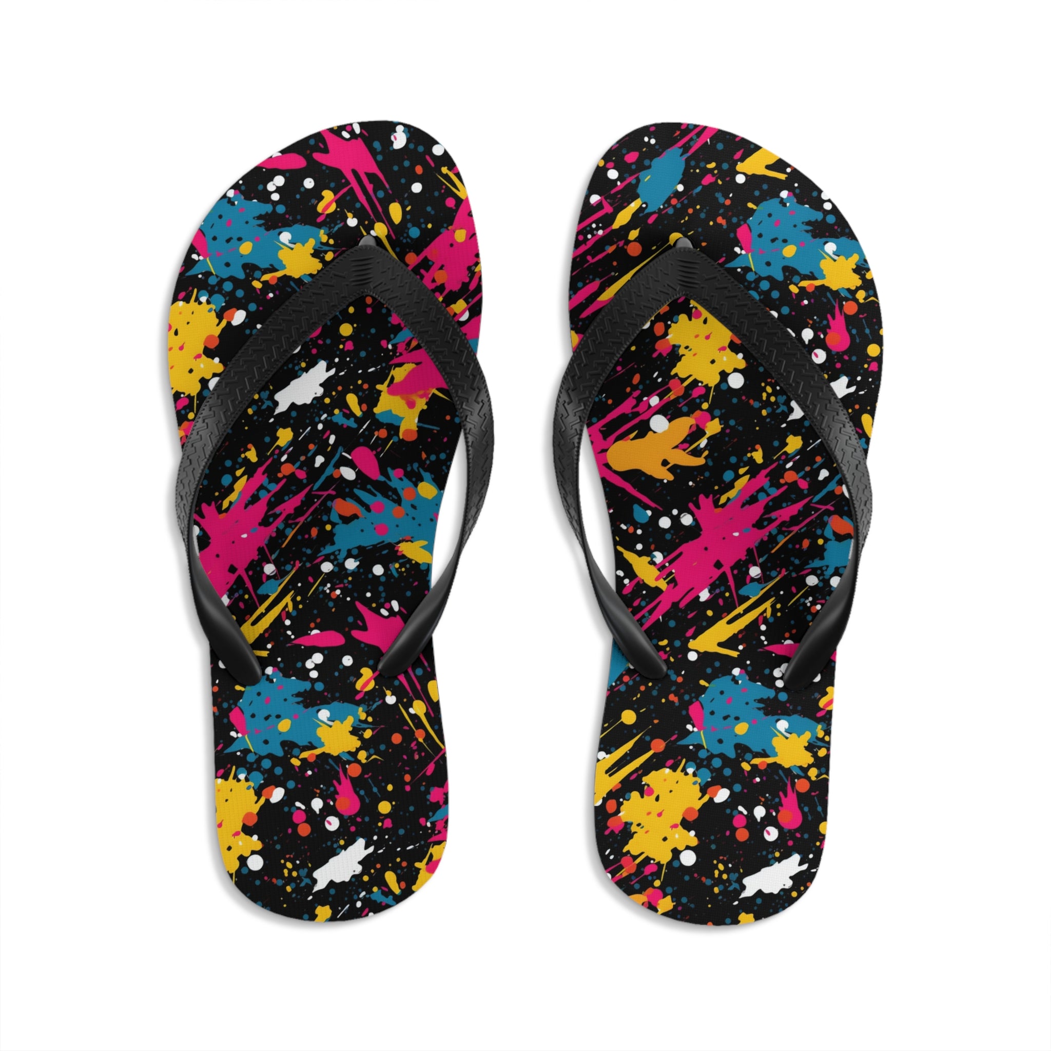 Unisex Flip-Flops (AOP) - Seamless Color Splatter Designs 10