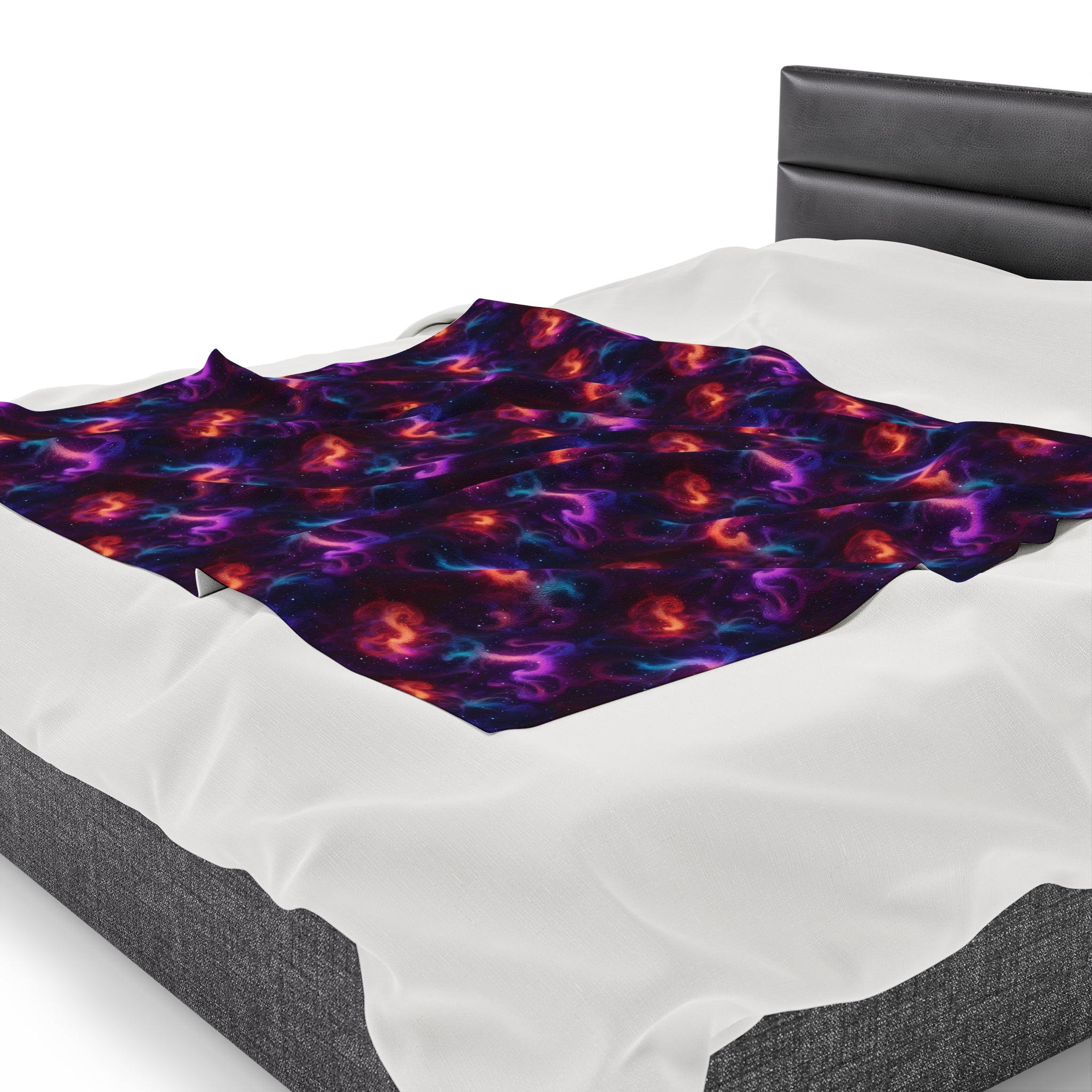 Velveteen Plush Blanket (AOP) - Fantasy Galaxies 04