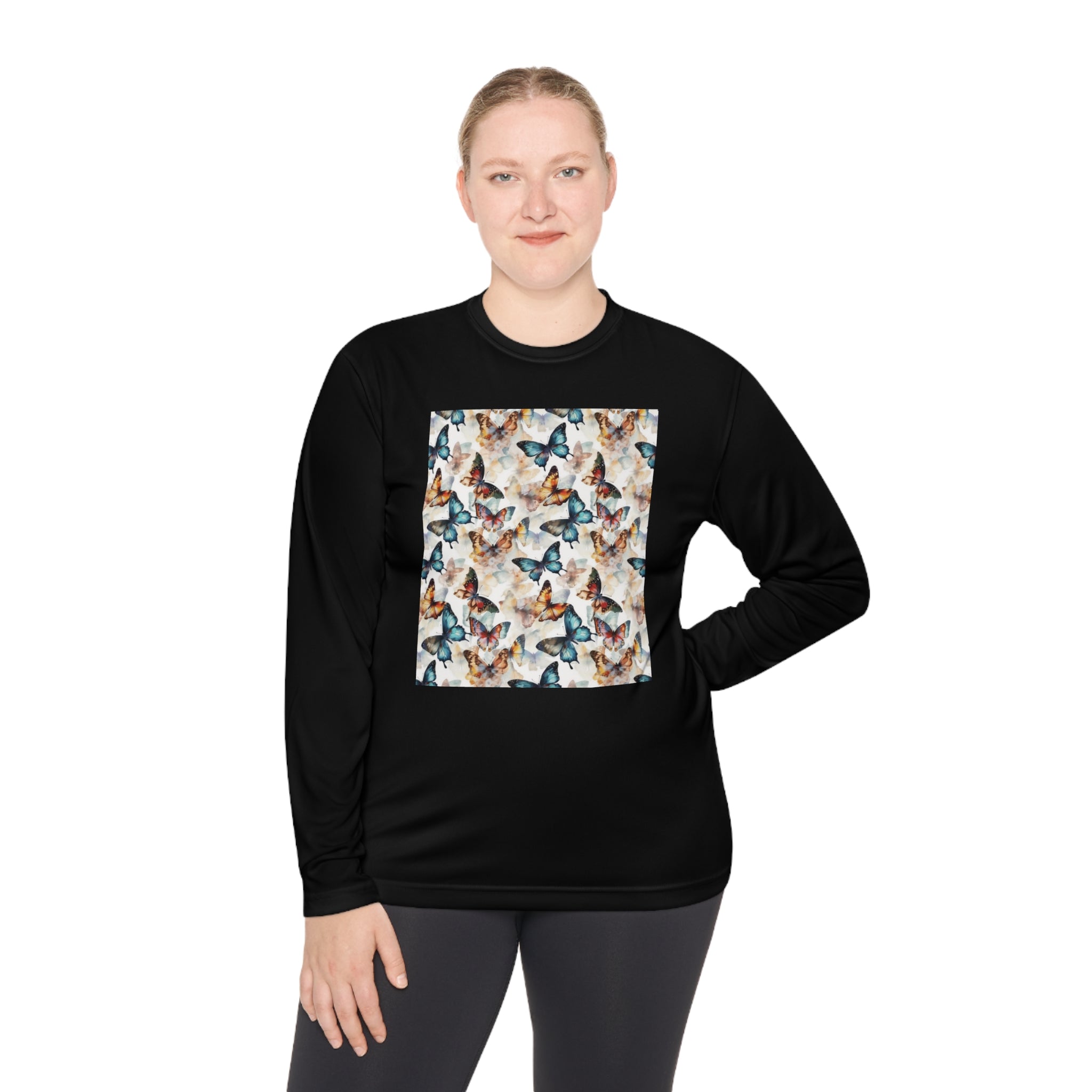 Unisex Lightweight Long Sleeve Tee (AOP) - Abstract Designs 08