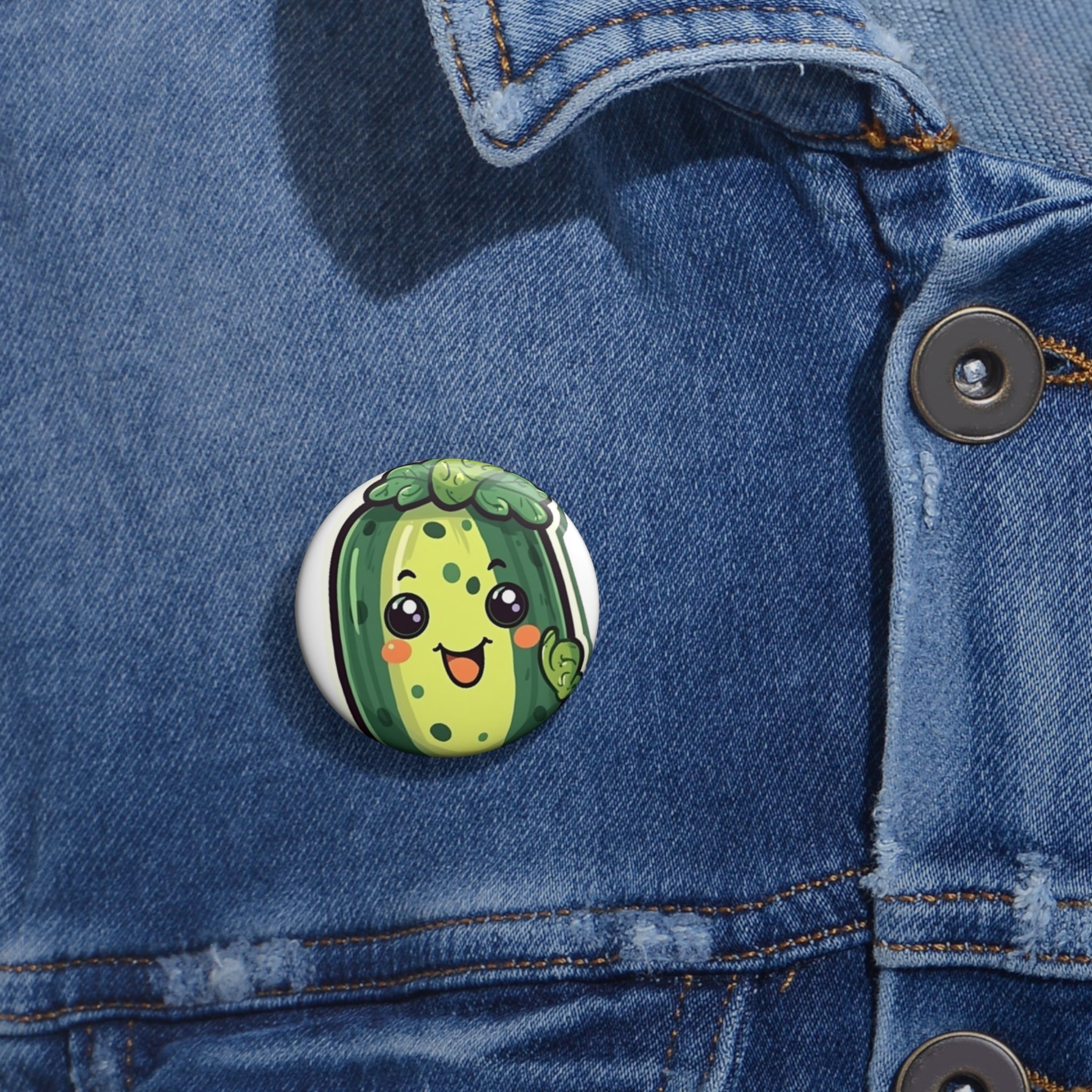 Custom Pin Buttons - Zucchini