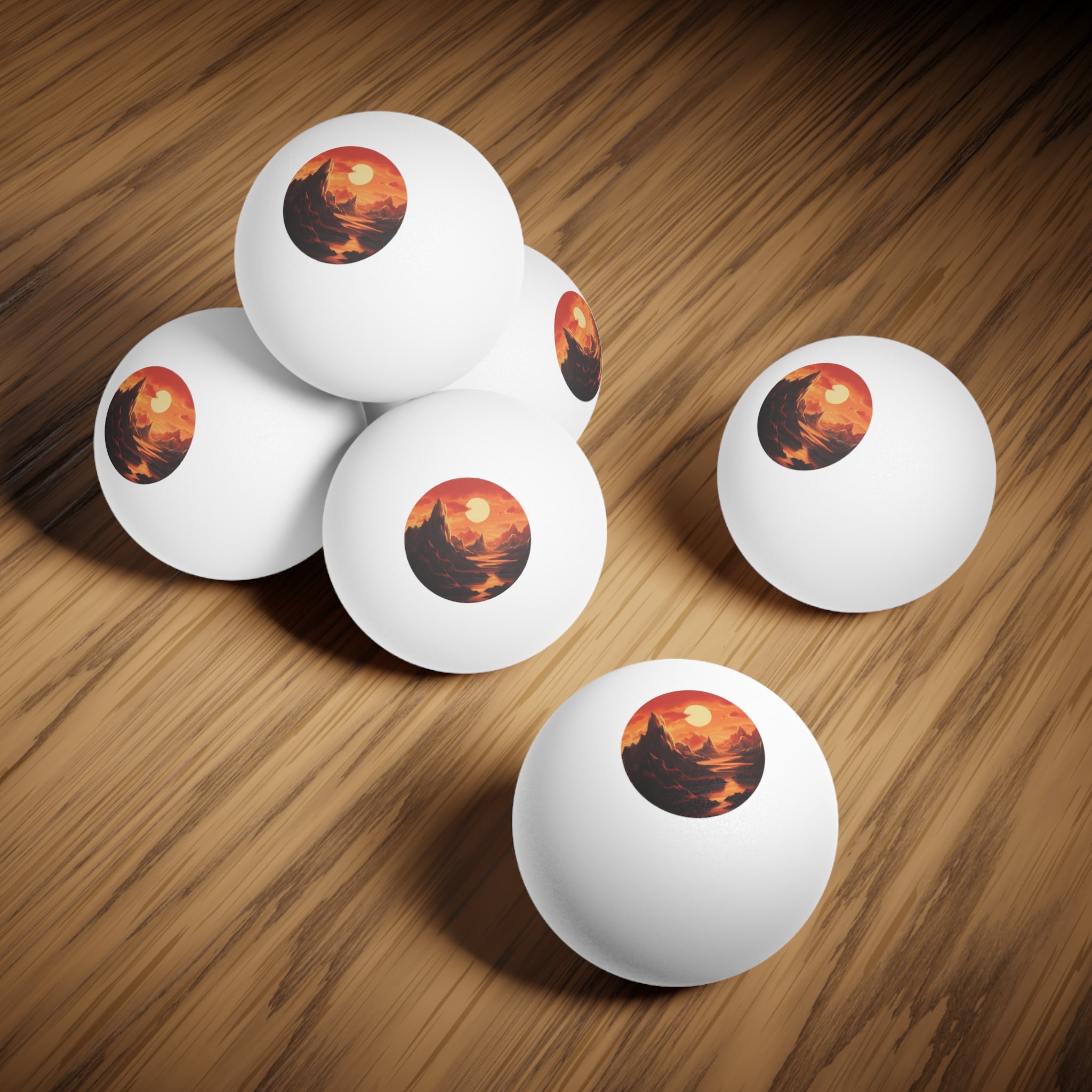 Ping Pong Balls, 6 pcs - Pop Art - Golden Hour Designs 04