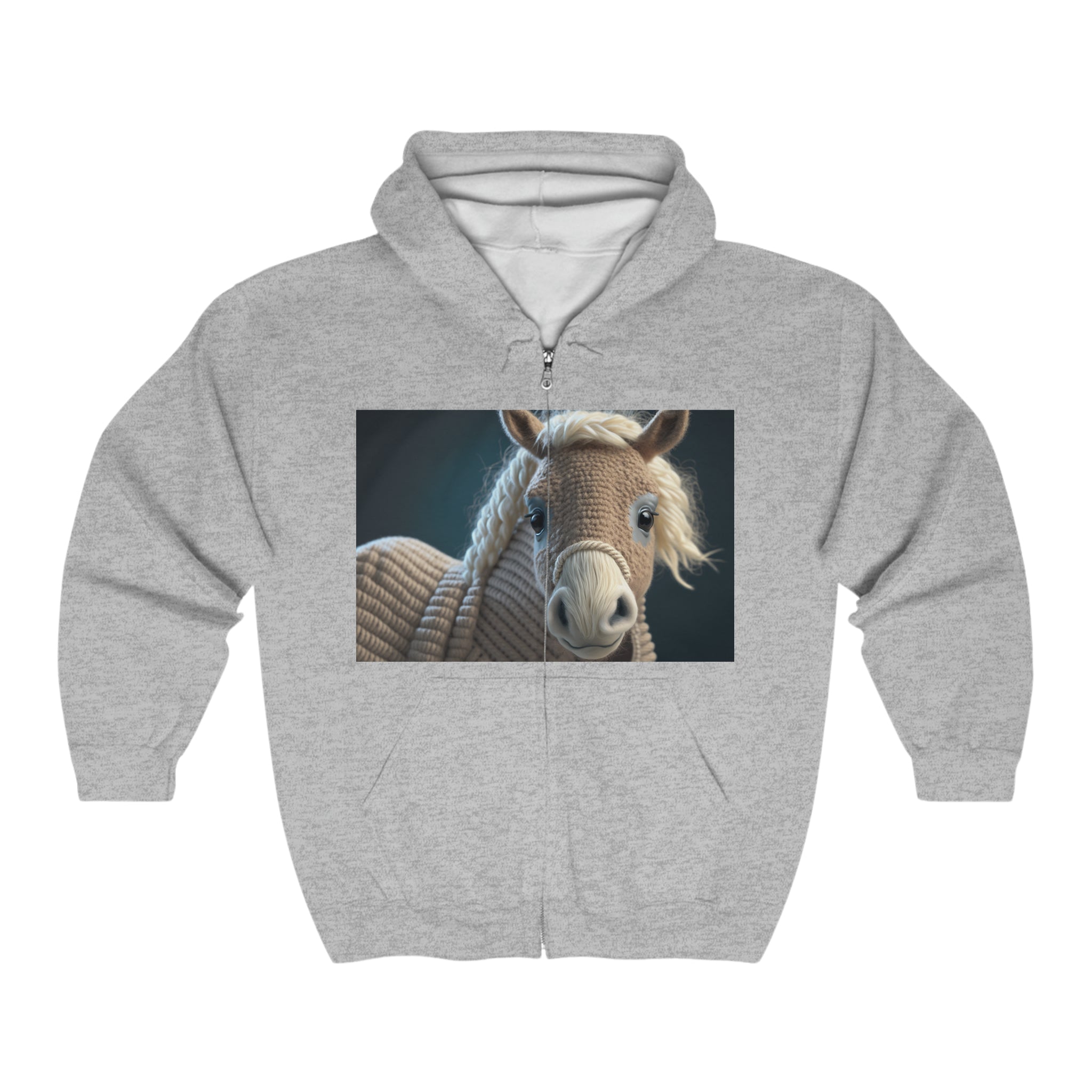 Unisex Heavy Blend™ Full Zip Hooded Sweatshirt - Baby Animals - Horse