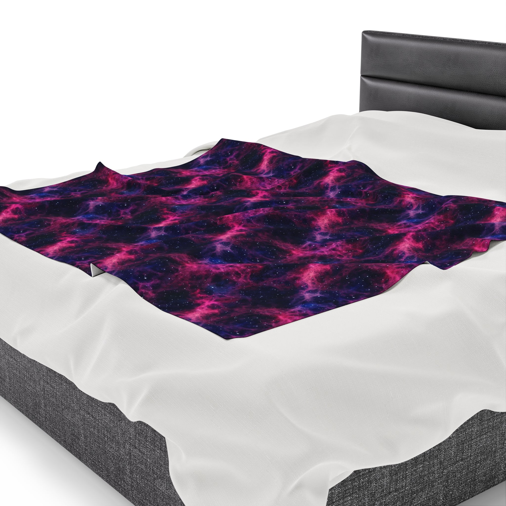 Velveteen Plush Blanket (AOP) - Fantasy Galaxies 02