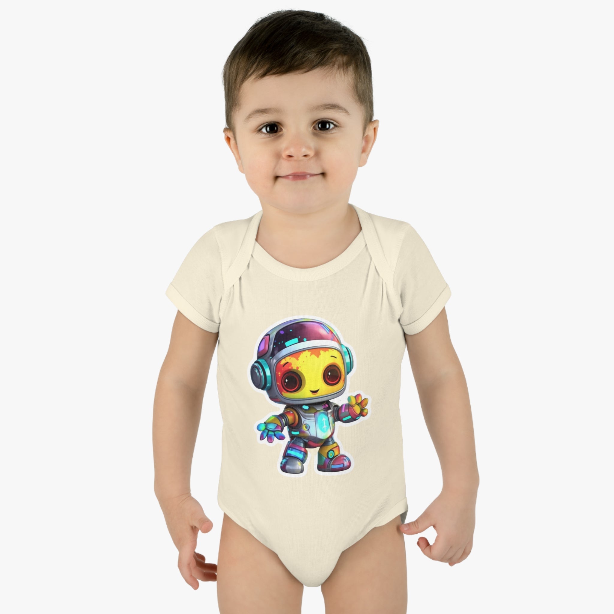 Infant Baby Rib Bodysuit - Comet, Robot Pop Art 09