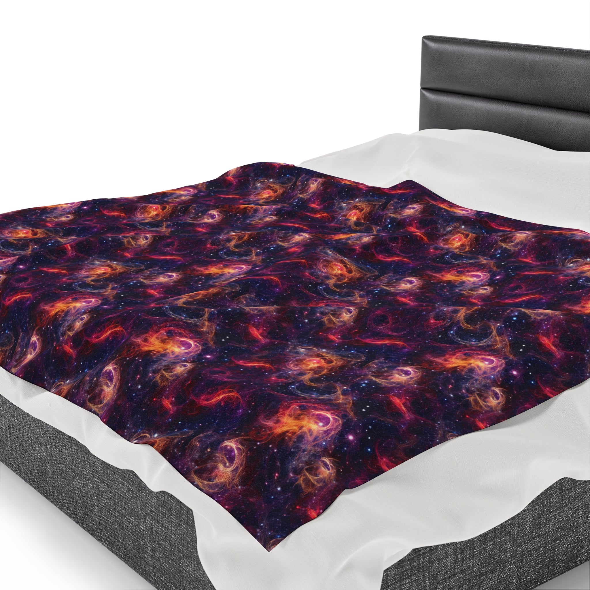 Velveteen Plush Blanket (AOP) - Fantasy Galaxies 01