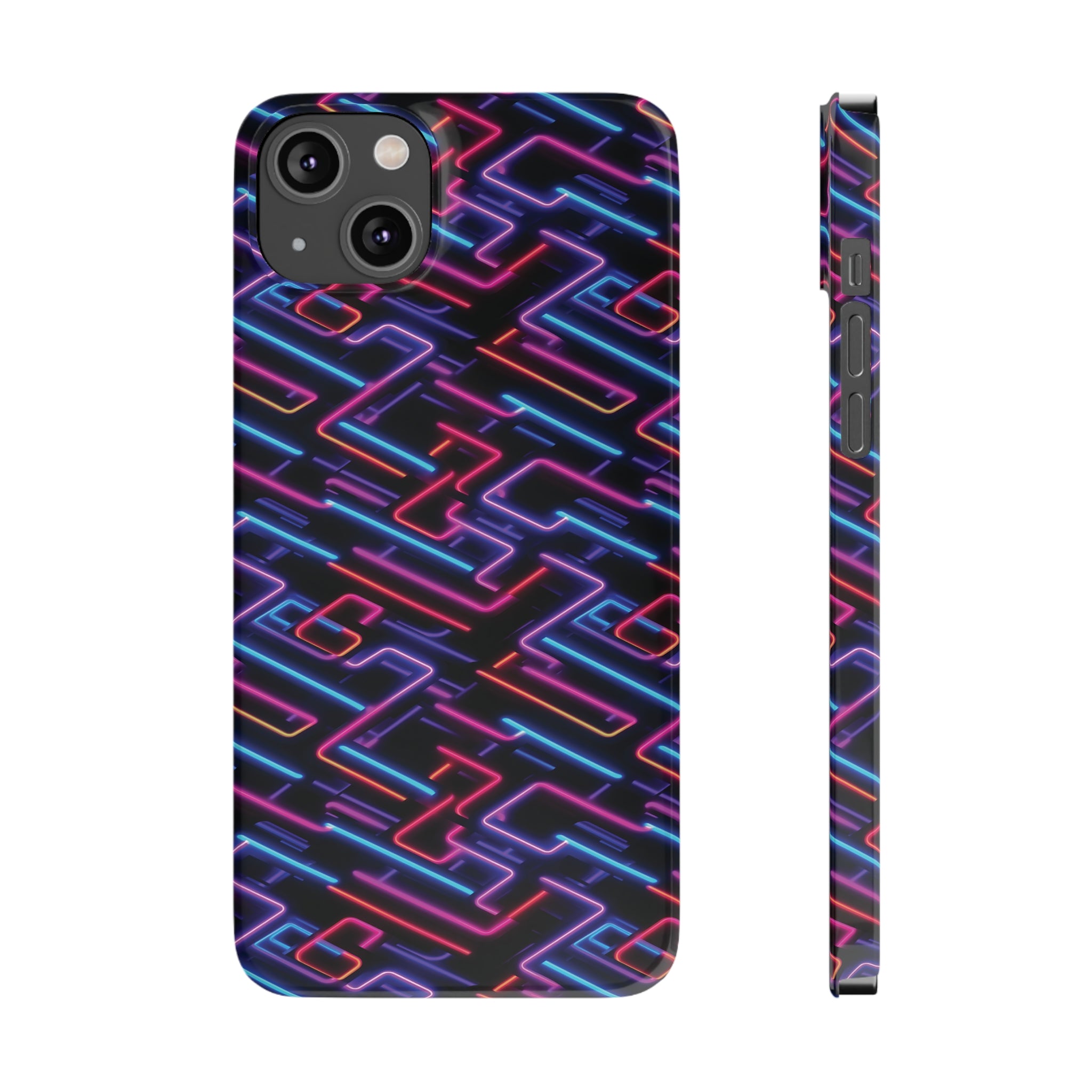 Slim Phone Cases (AOP) - Seamless Neon Designs 01