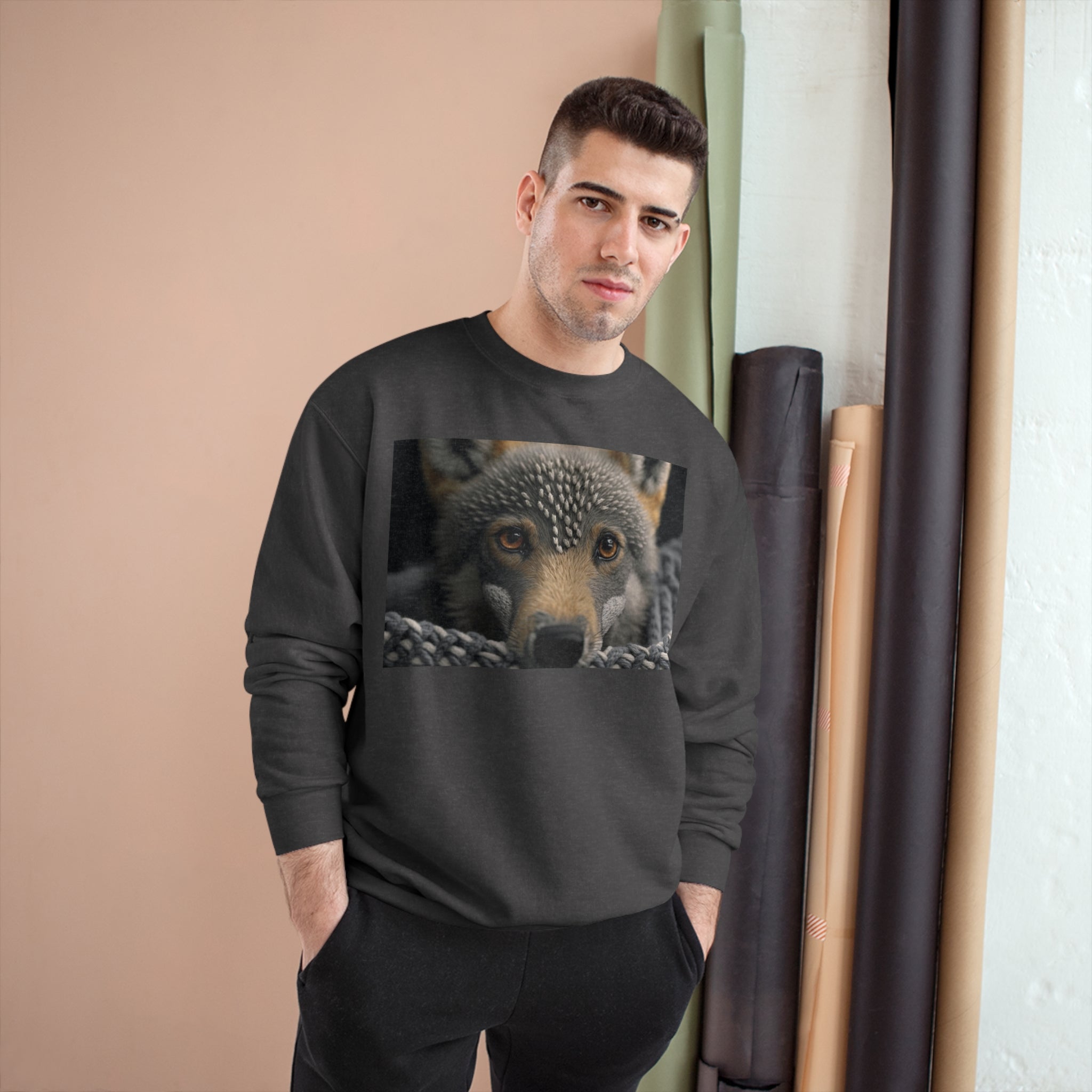 Champion Sweatshirt - Knit Animals, Wolf Pup