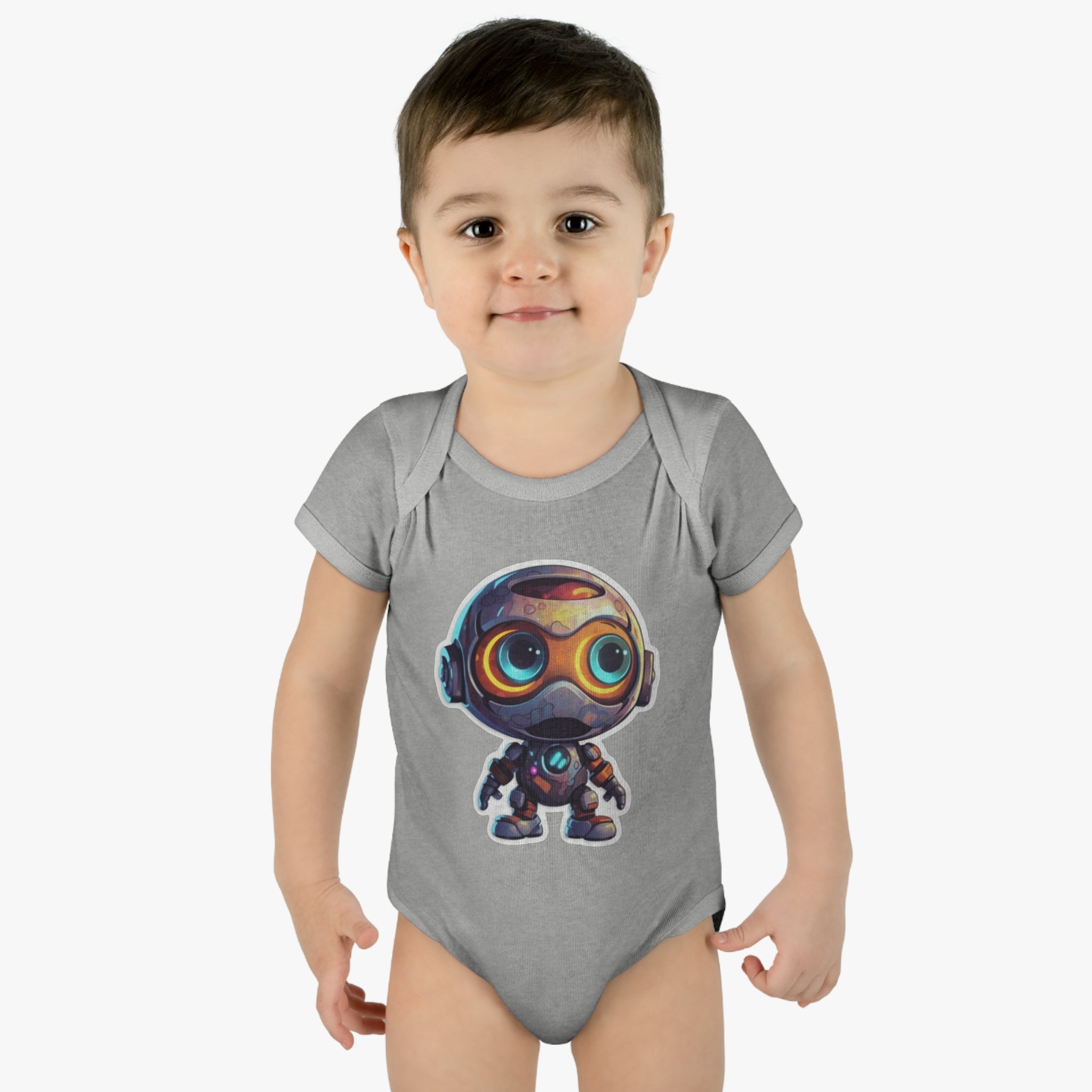 Infant Baby Rib Bodysuit - Chime, Robot Pop Art 06