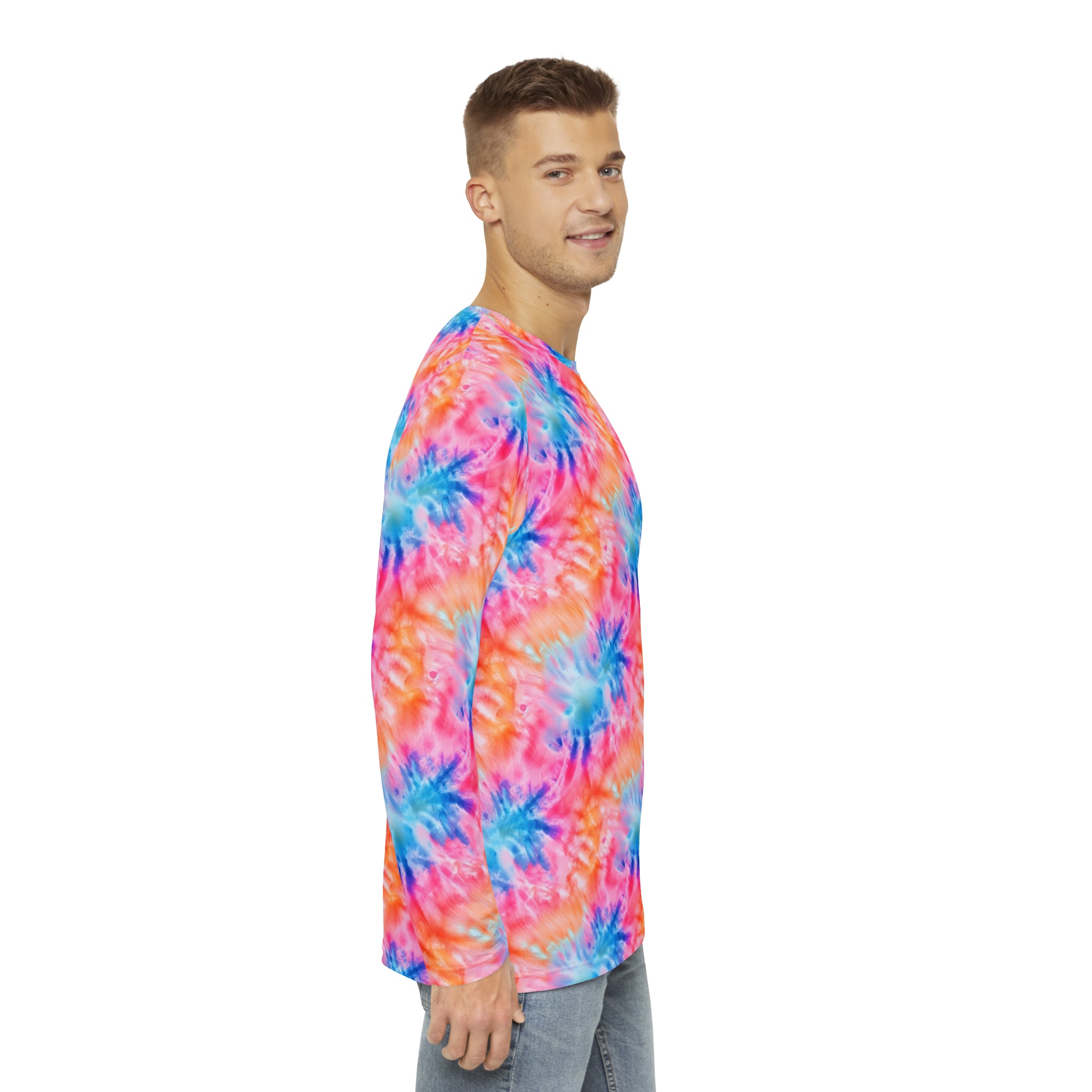 Men's Long Sleeve Shirt (AOP) - Tie Dye Designs 01