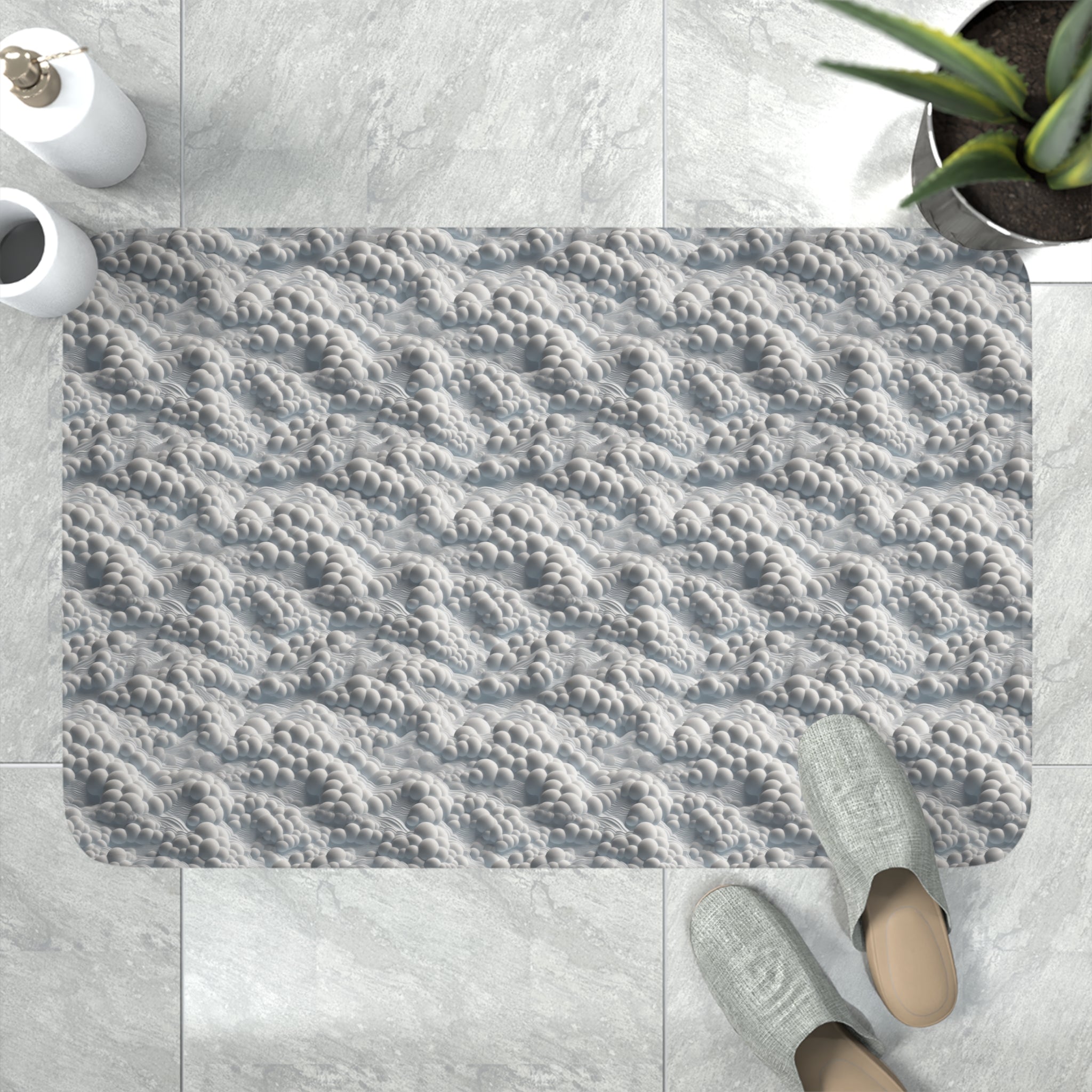 Memory Foam Bath Mat (AOP) - Seamless Clouds Designs