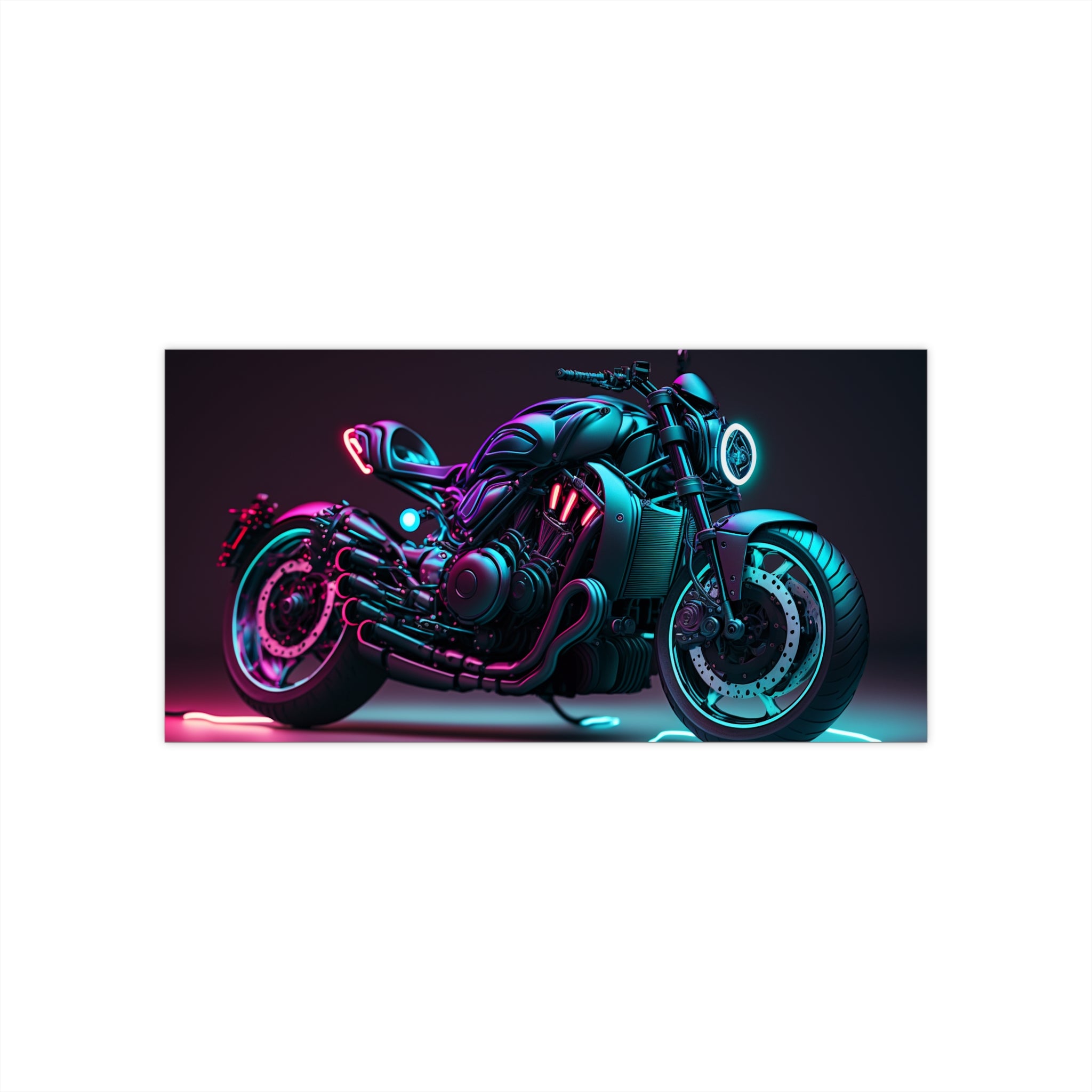 Bumper Stickers - Neon Motorcycle Design 02
