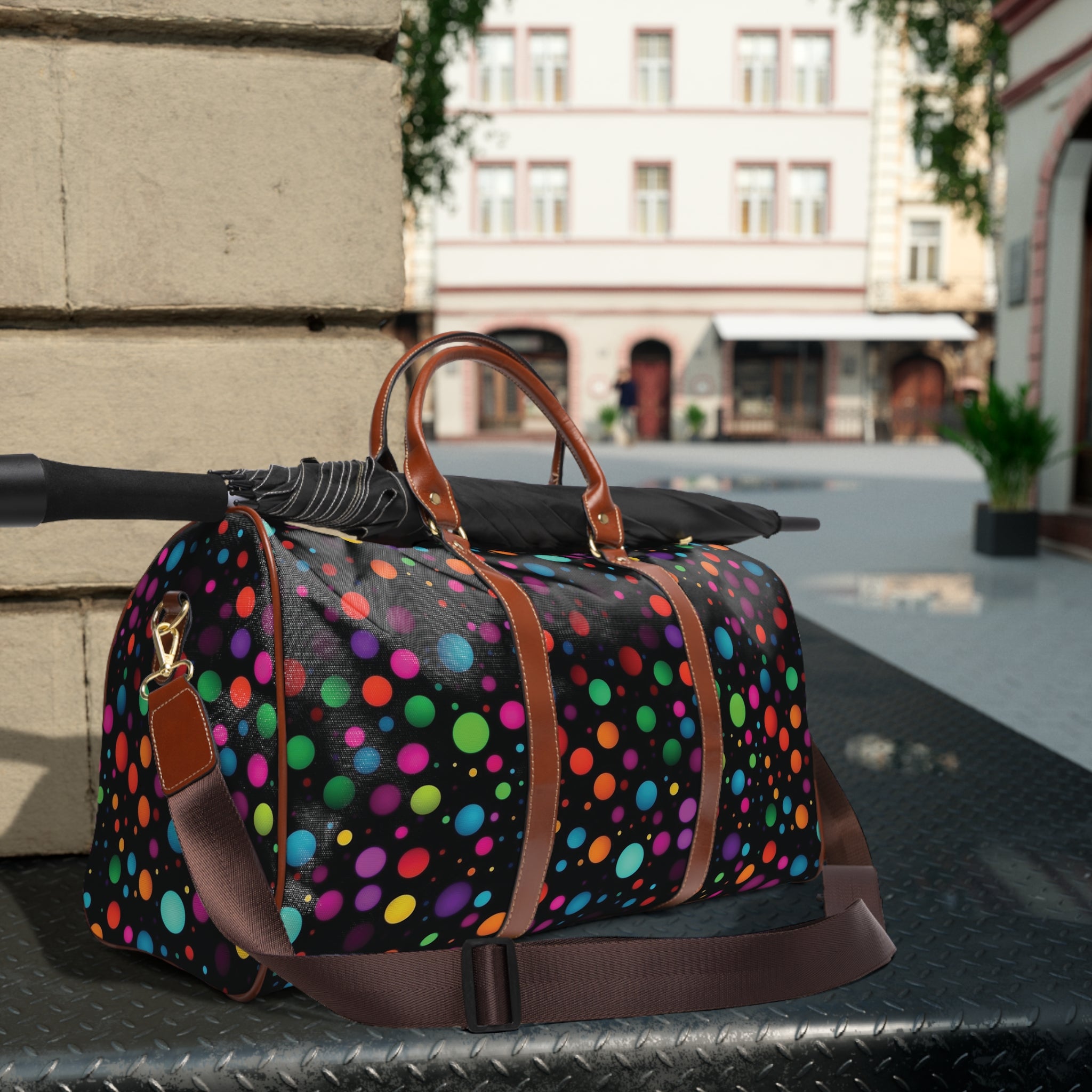 Waterproof Travel Bag (AOP) - Polka Dots Design 07