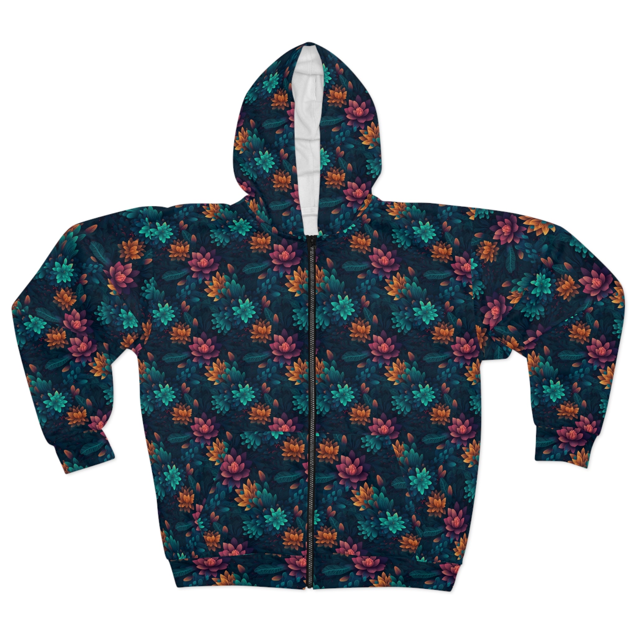 Unisex Zip Hoodie (AOP) - Vibrant Designs 10