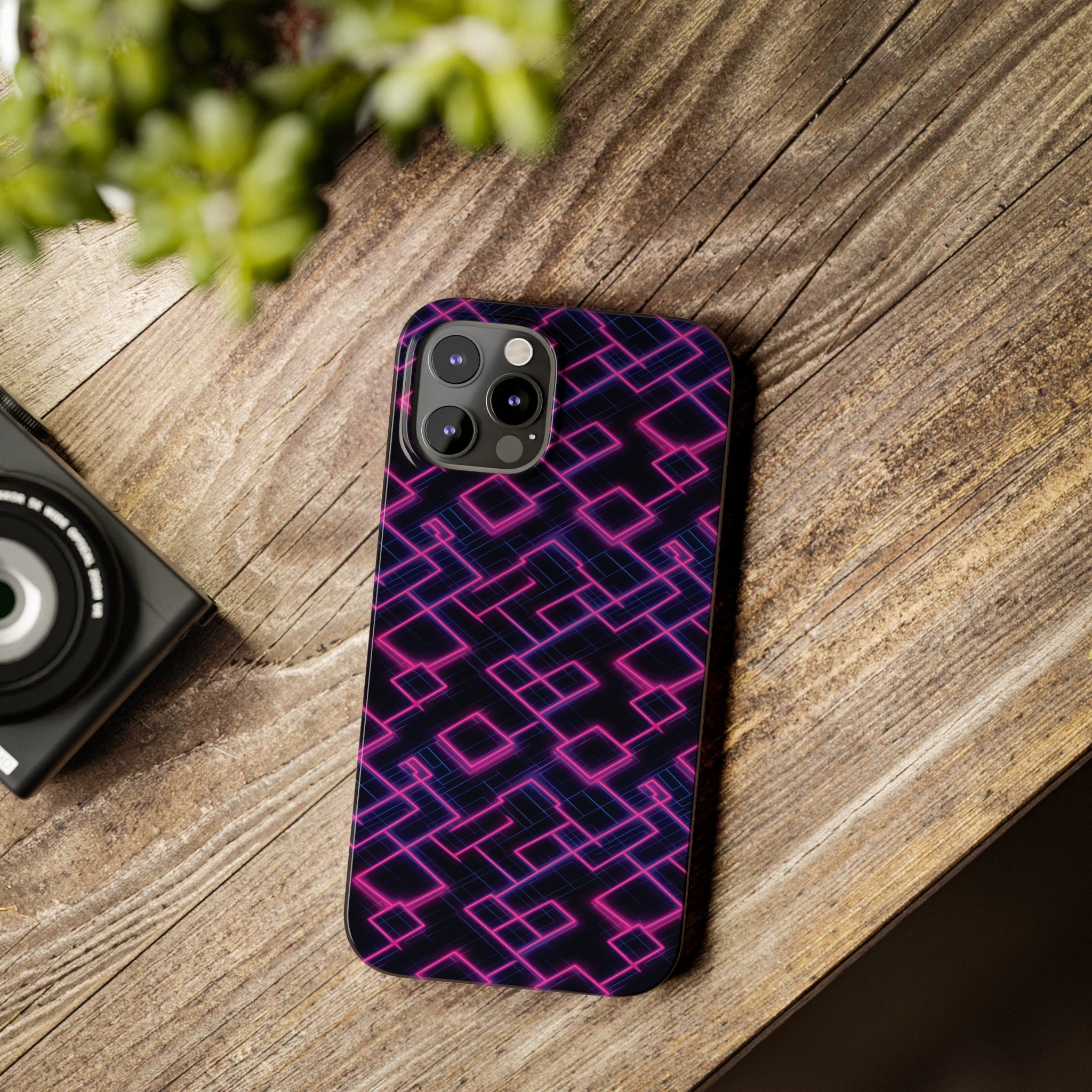 Slim Phone Cases (AOP) - Seamless Synthwave Designs 01