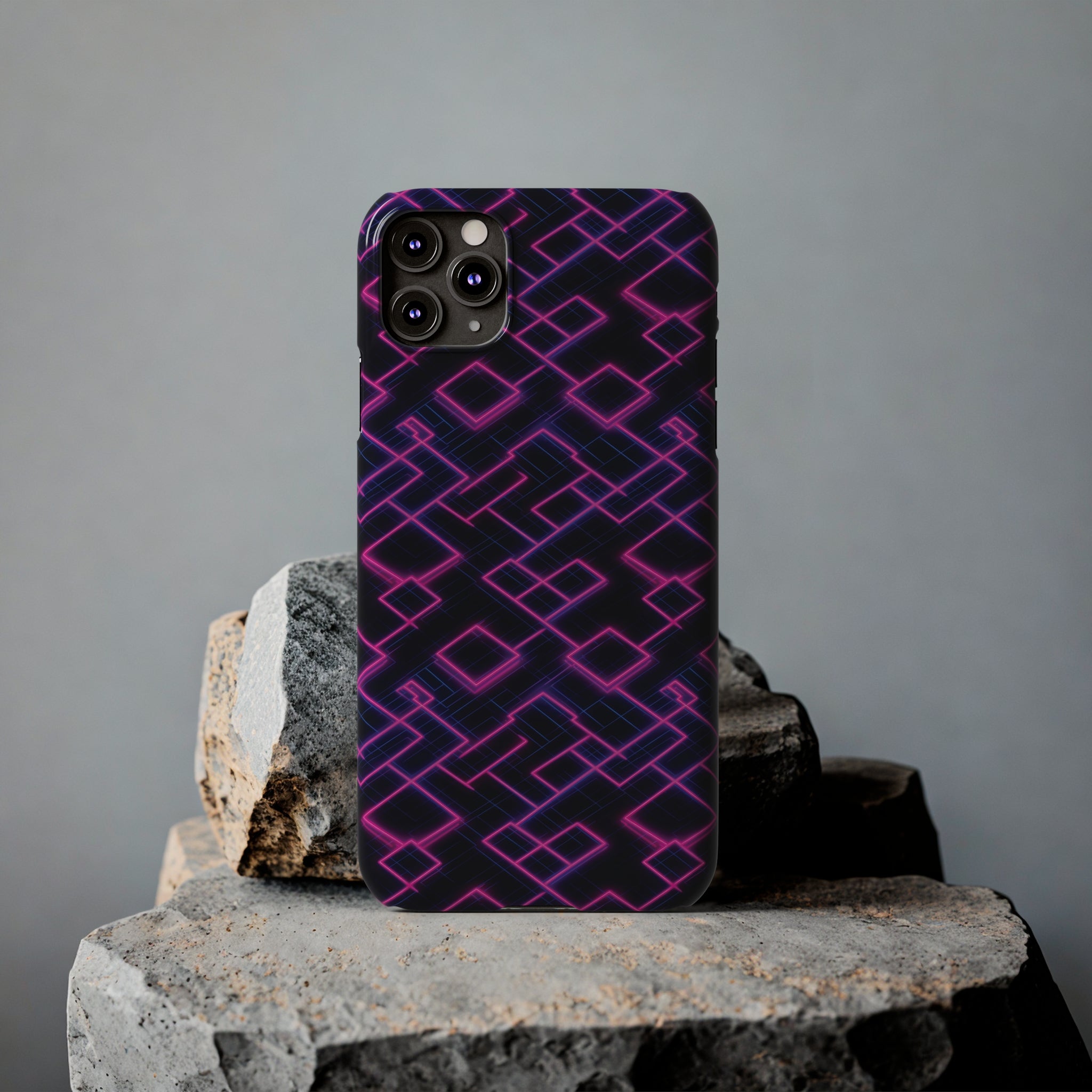 Slim Phone Cases (AOP) - Seamless Synthwave Designs 01